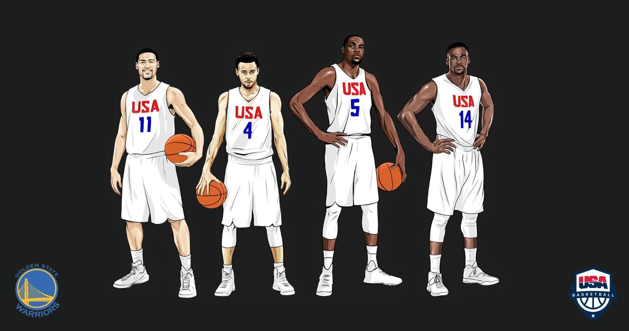 Made wallpaper for GSW'S Big 4 on Team USA