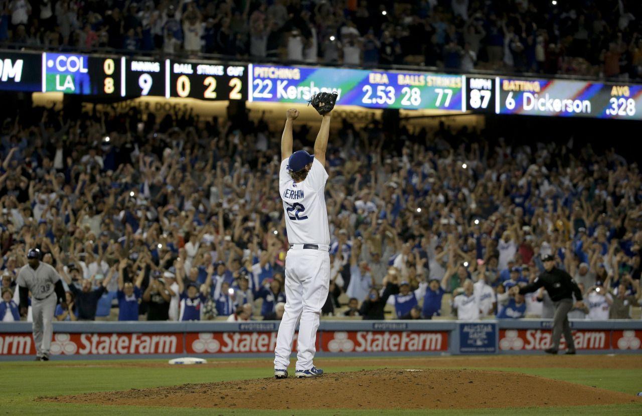 Kershaw Throws No Hitter, Dodgers Rout Rockies. Yahoo News Photo