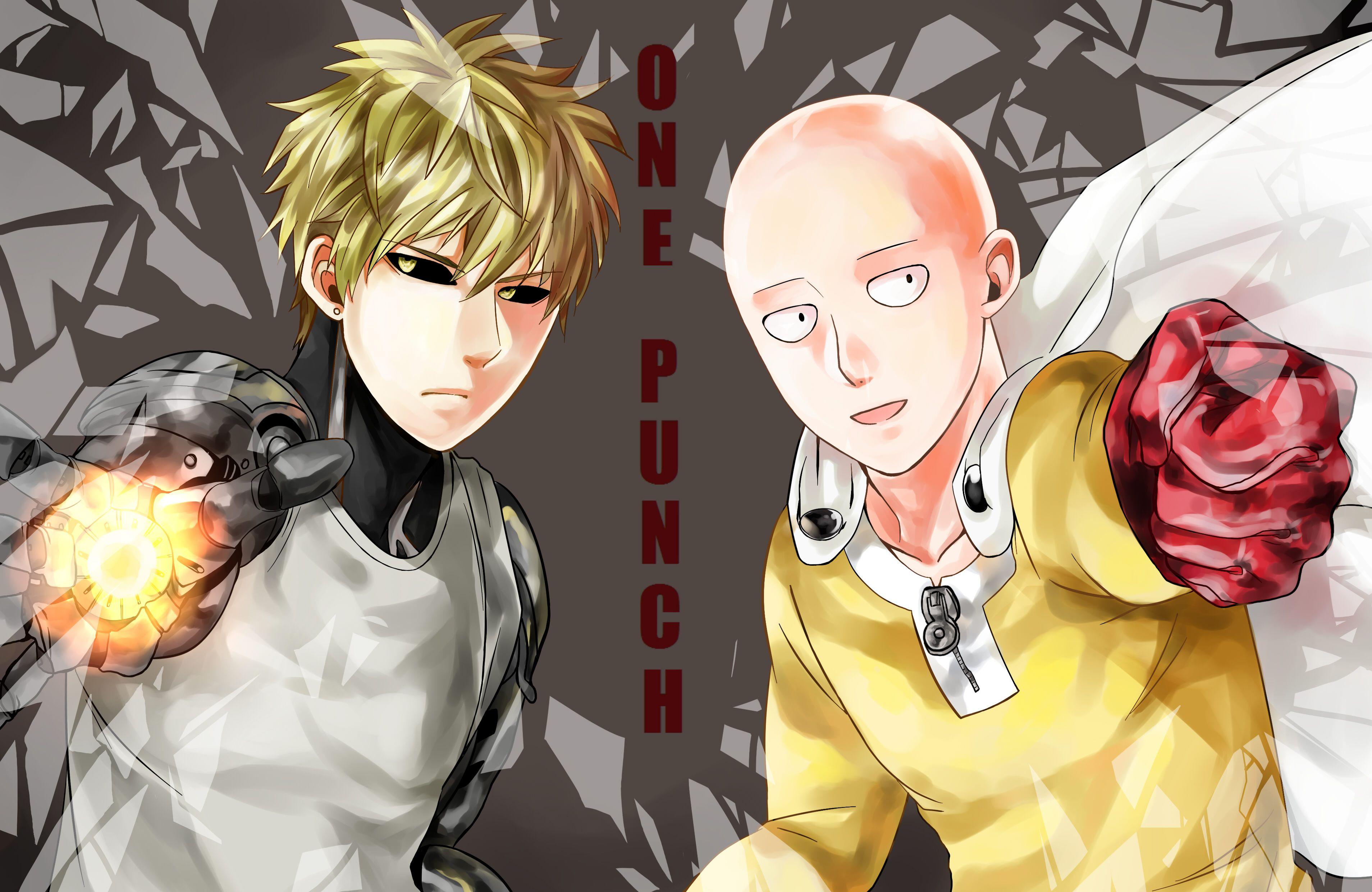 Saitama and Genos One Punch Man 8K Wallpaper #105