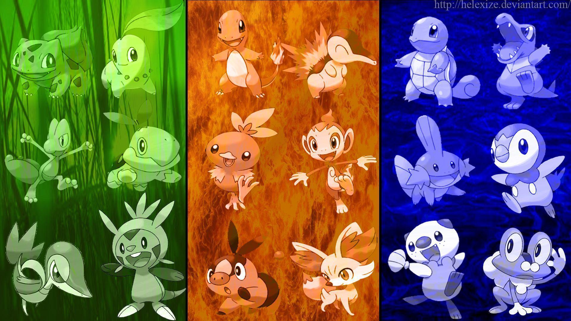 Wallpaper] Pokemon X/Y Starters by arkeis-pokemon on DeviantArt