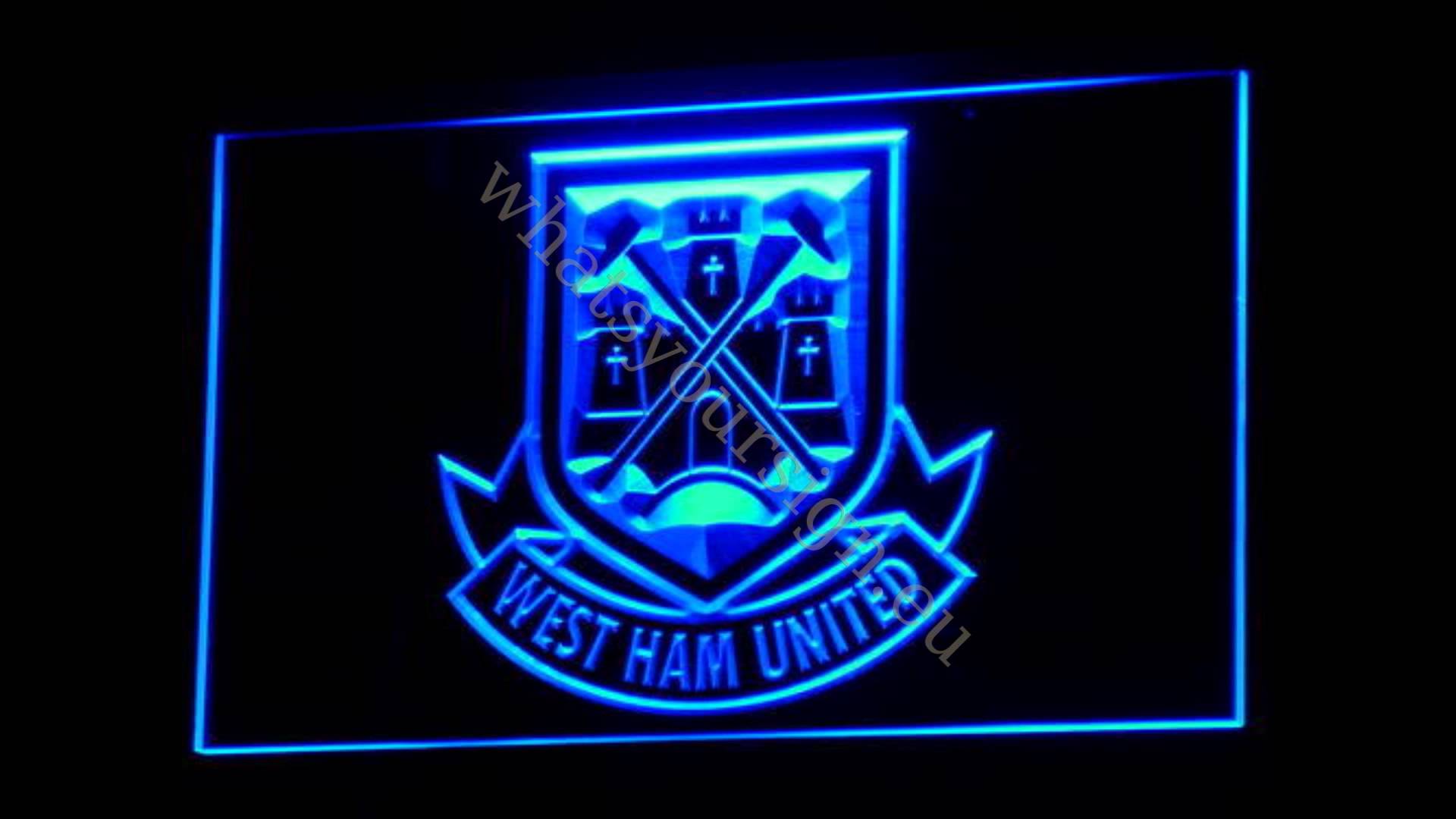 West Ham United F.C. neon light sign display