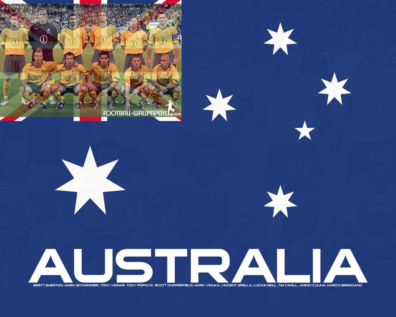 Australia Flag And Players 1280x1024 Wallpaper: Players, Teams