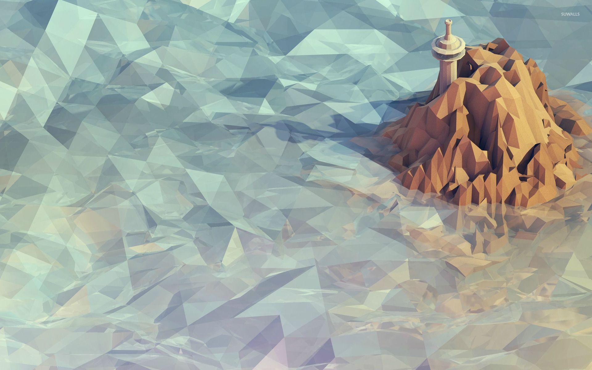 Mosaic mountain wallpaper wallpaper