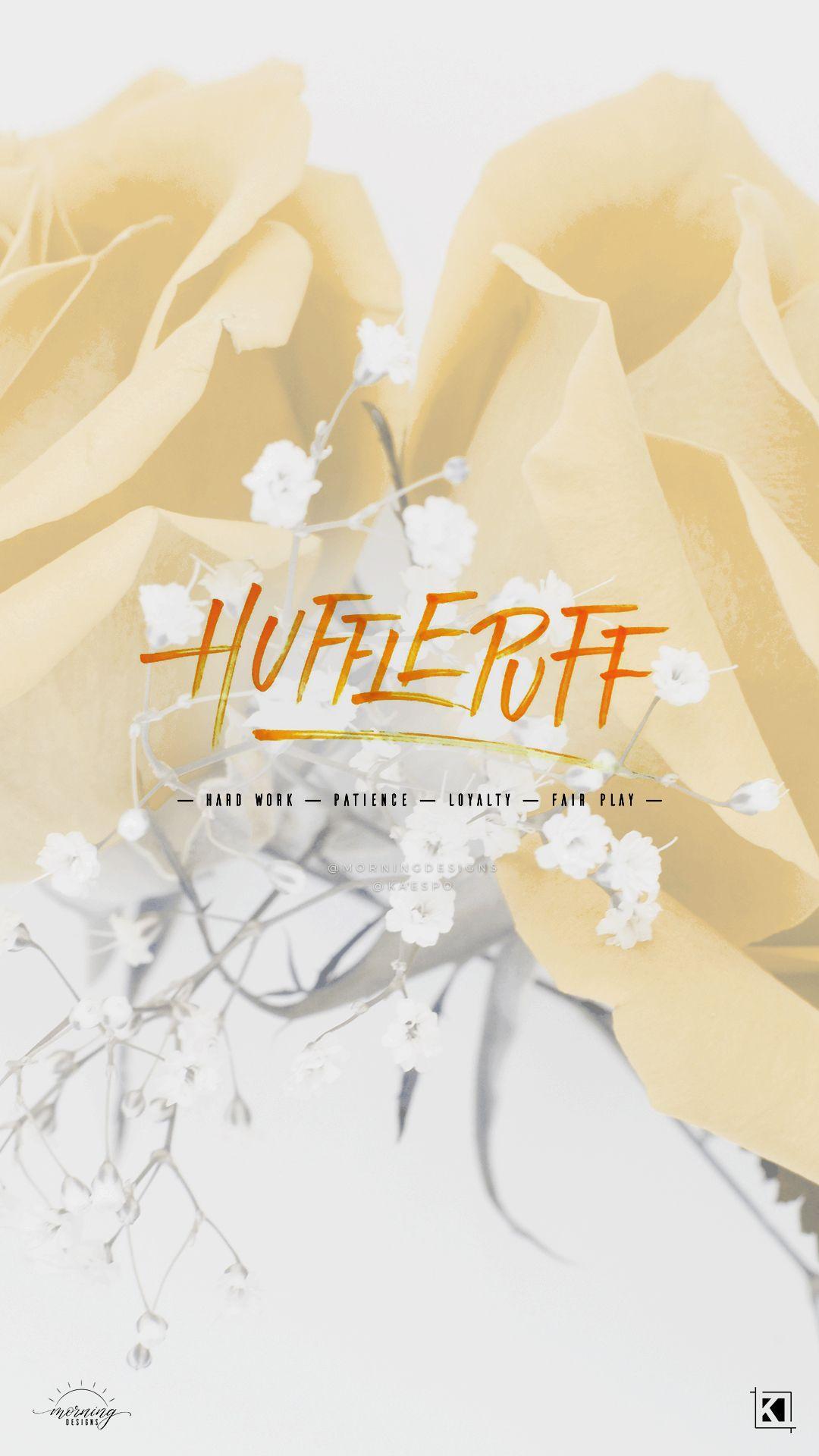 Floral Hufflepuff Aesthetics Phone Wallpaper Background. Collab