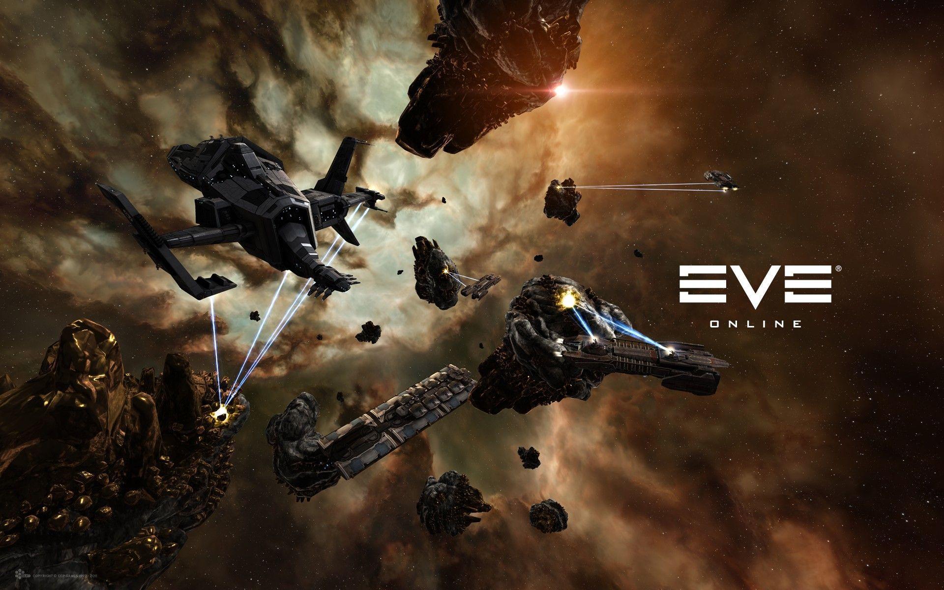 EVE Online, Space, Spaceship, Mining, Caldari, Video Games