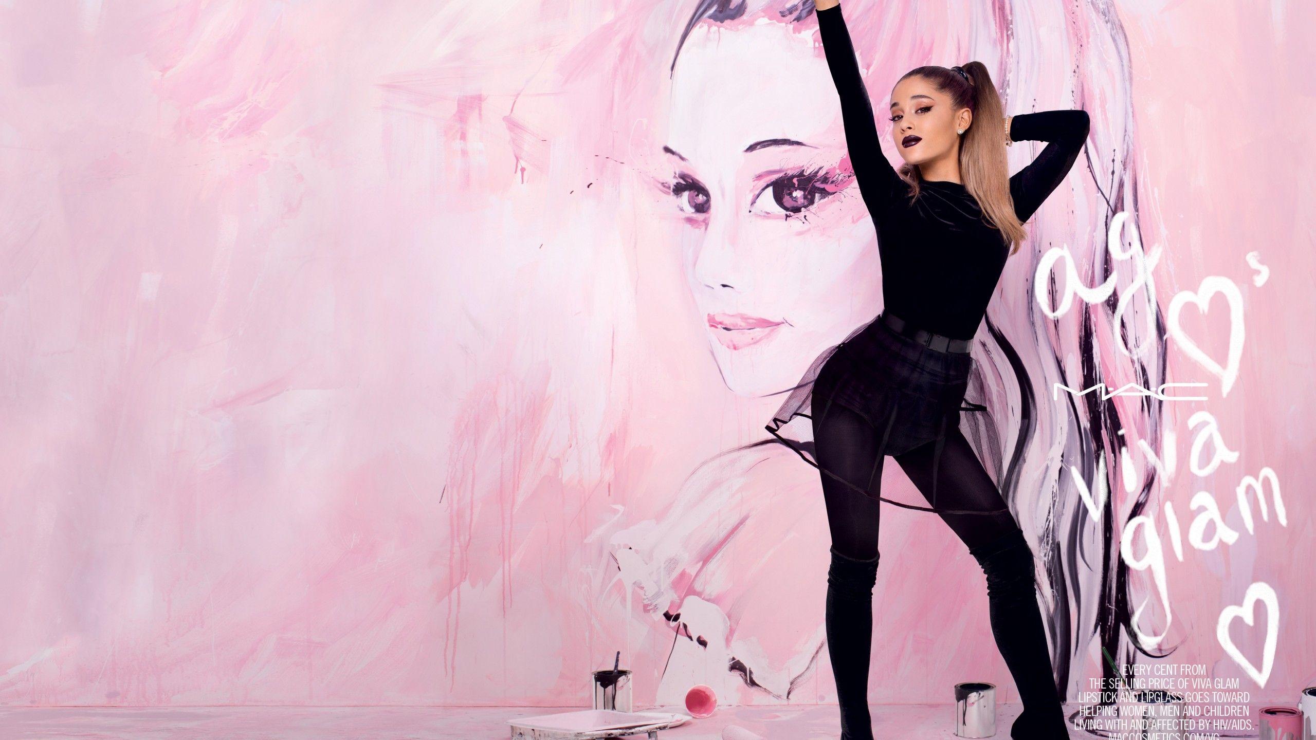 Wallpaper Ariana Grande, MAC Viva Glam, Lipstick, HD, 4K
