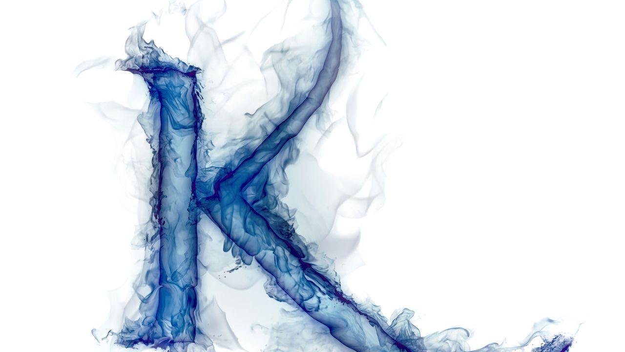 Download wallpaper letter, k, letter, gas, smoke with resolution