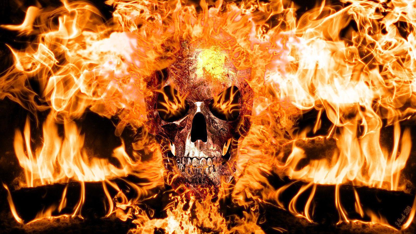 Flaming Skull Wallpaper  Download to your mobile from PHONEKY