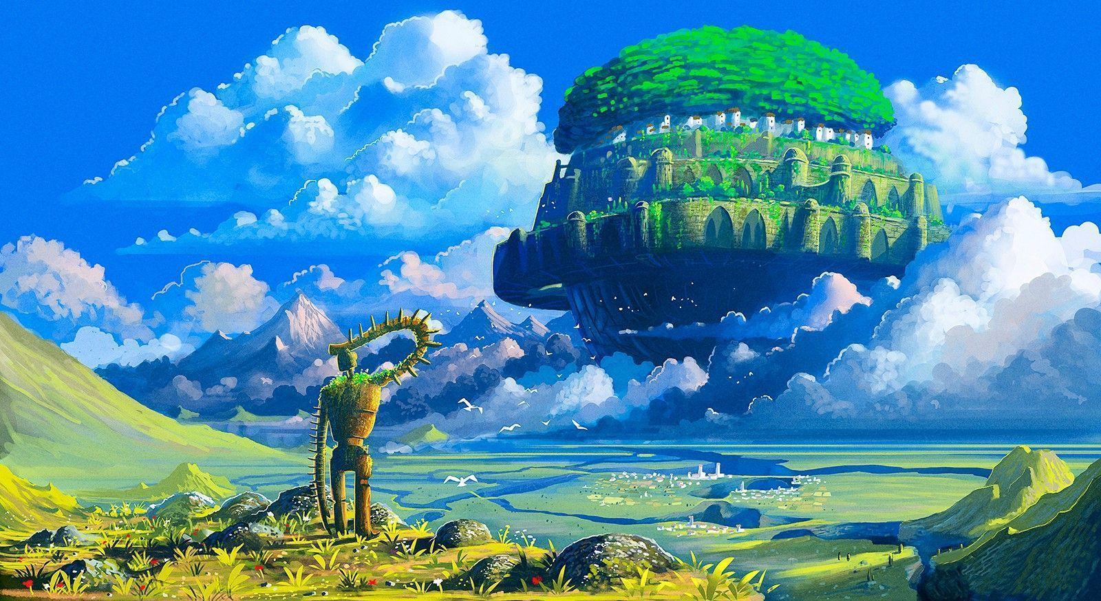 Studio Ghibli, Castle In The Sky, Robot, Anime, Floating Island