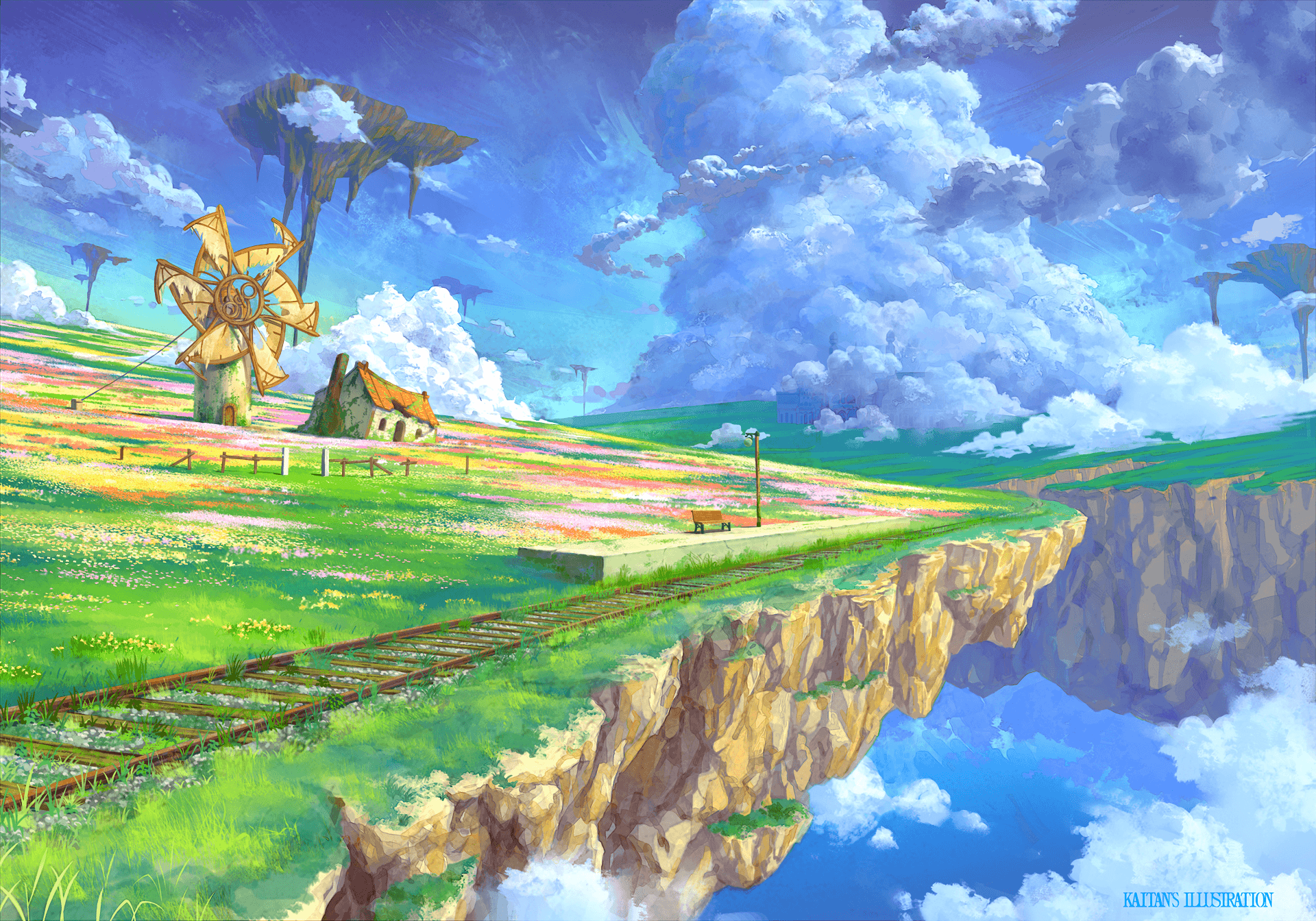 Floating Island HD Wallpaper and Background Image