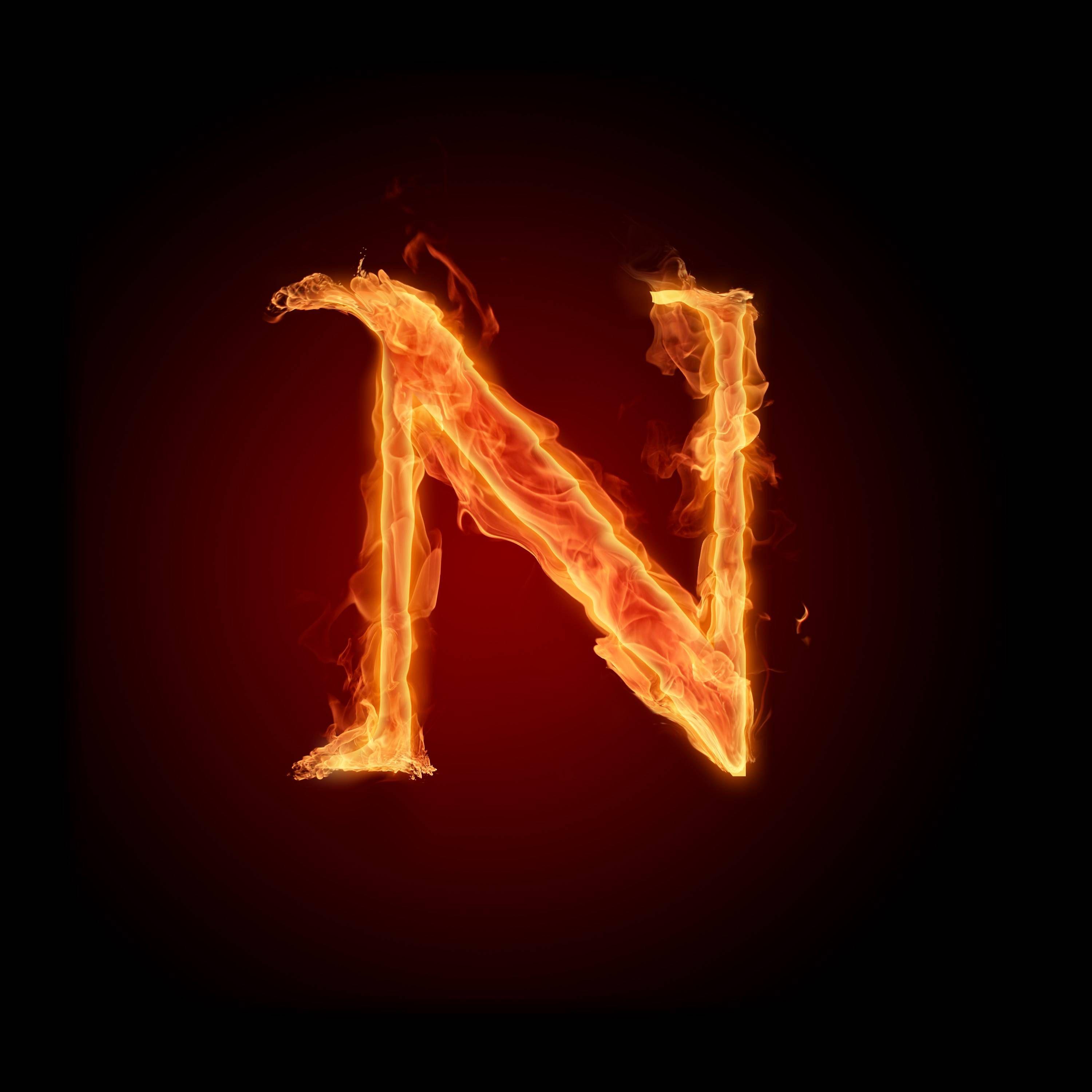 N Fire Letters Hd (3000×3000). Birthday Letter