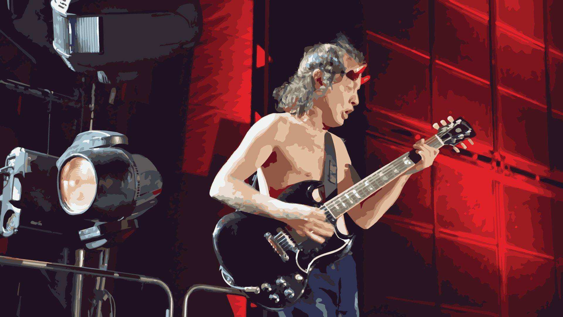 Angus Young painted Computer Wallpaper, Desktop Background