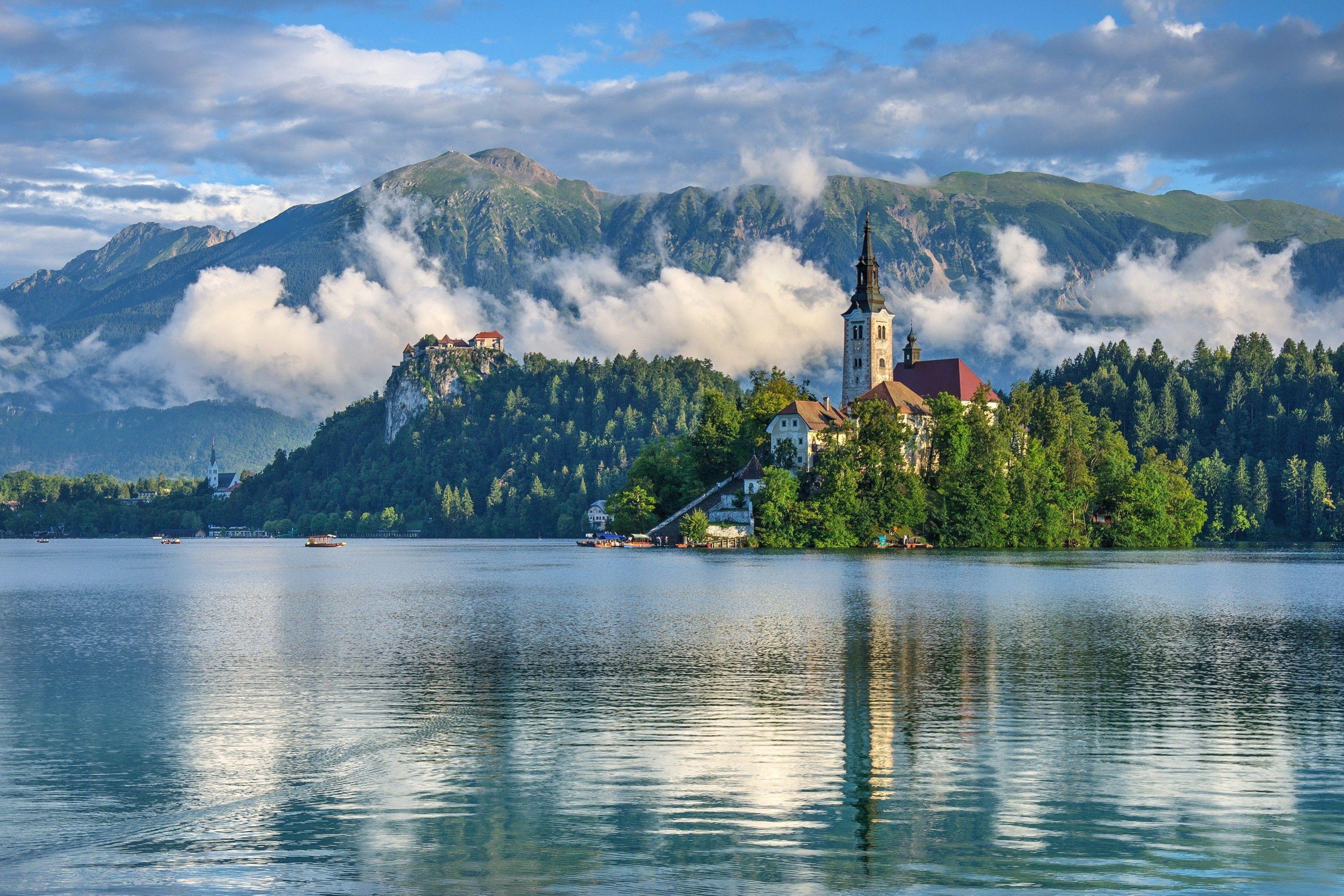 lake, Island, Church, Slovenia Wallpaper HD / Desktop and Mobile