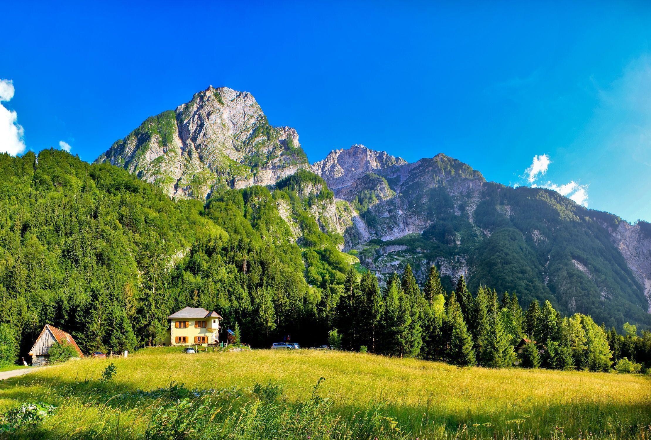 Wallpaper Slovenia, Mountains, Lodges, Expensive, Clearly, Shadows