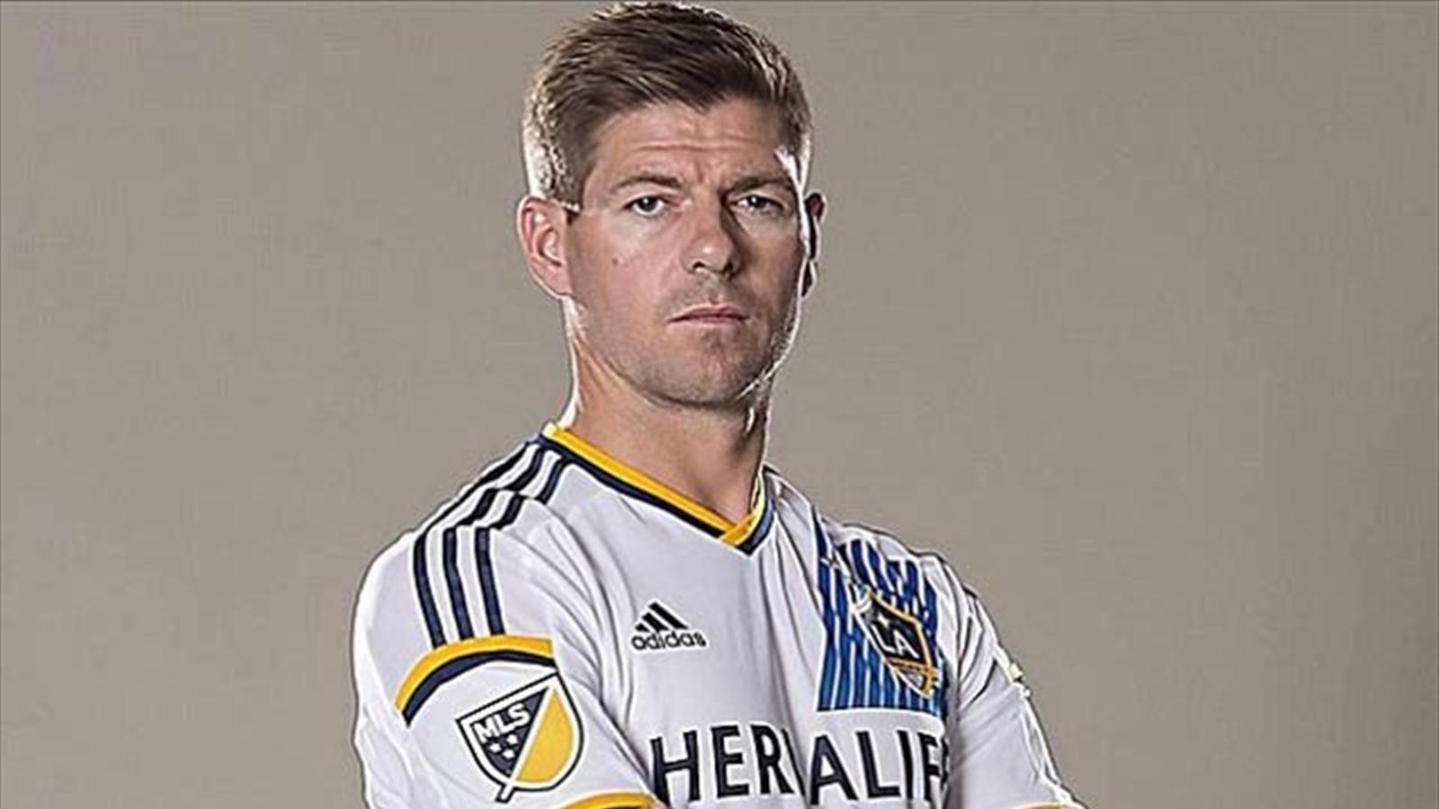 Steven Gerrard photographed wearing LA Galaxy kit