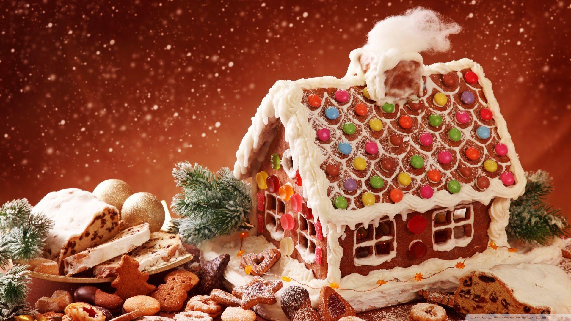 Gingerbread House And Cookies HD desktop wallpaper, High