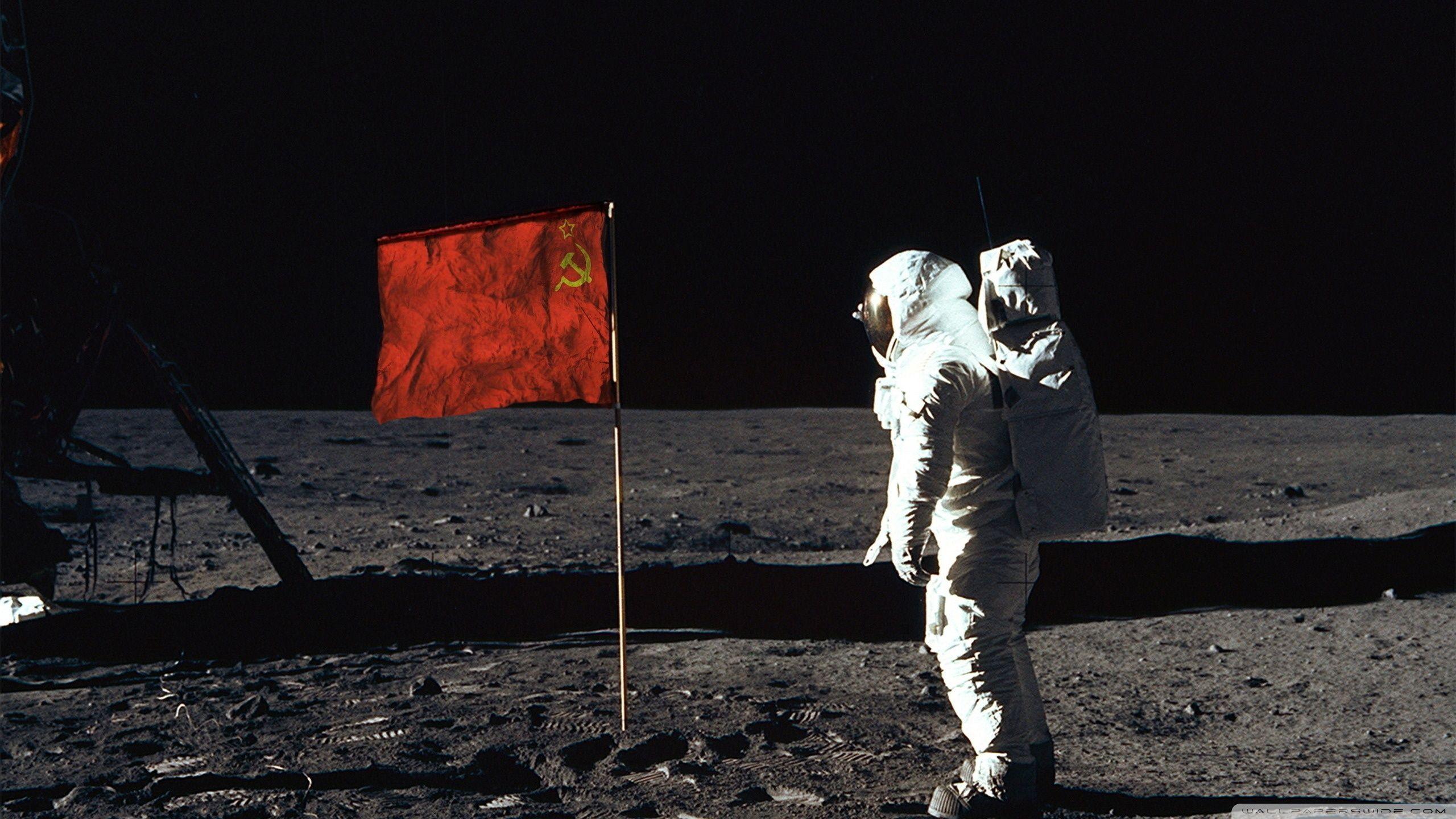 Astronaut On The Moon HD desktop wallpaper, High Definition