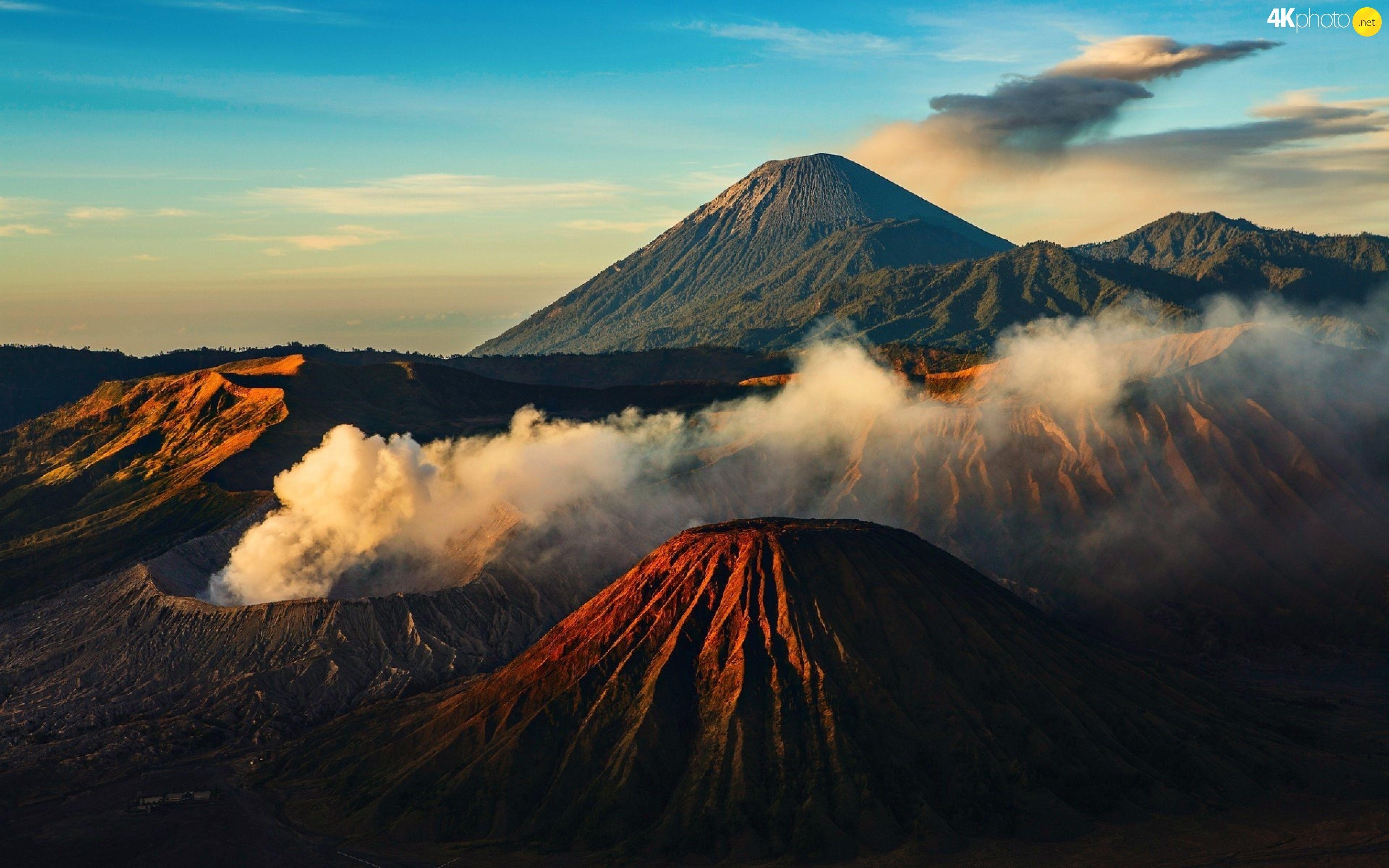 Mountains, indonesia, volcanoes jigsaw wallpaper: 3840x2400