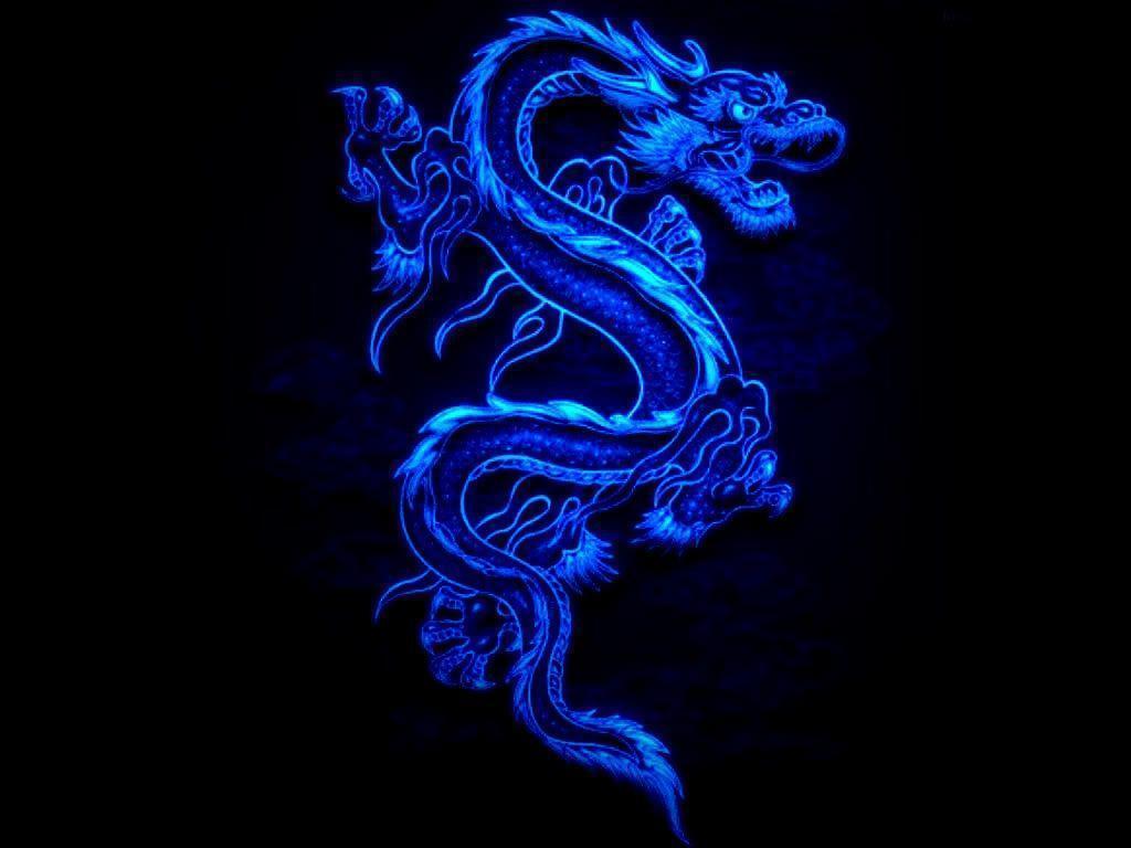 Neon Background. Neon Blue Dragon Wallpaper. Tattoos