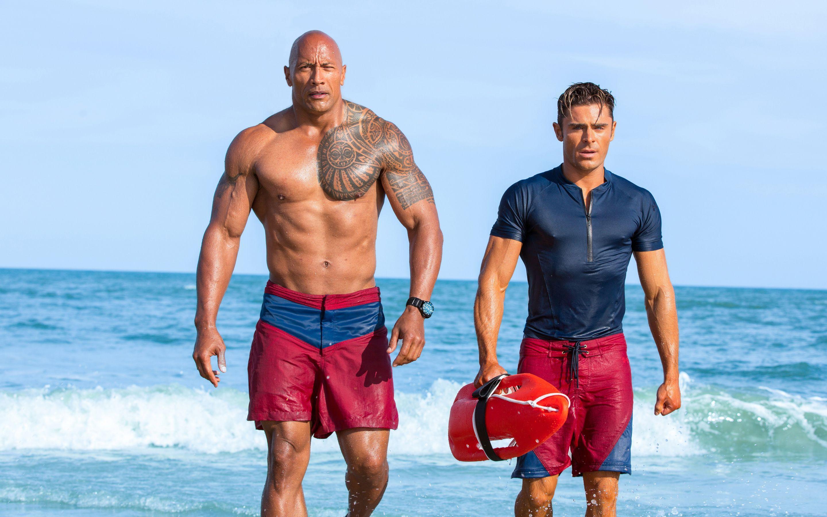 Dwayne Johnson Zac Efron Baywatch Wallpaper