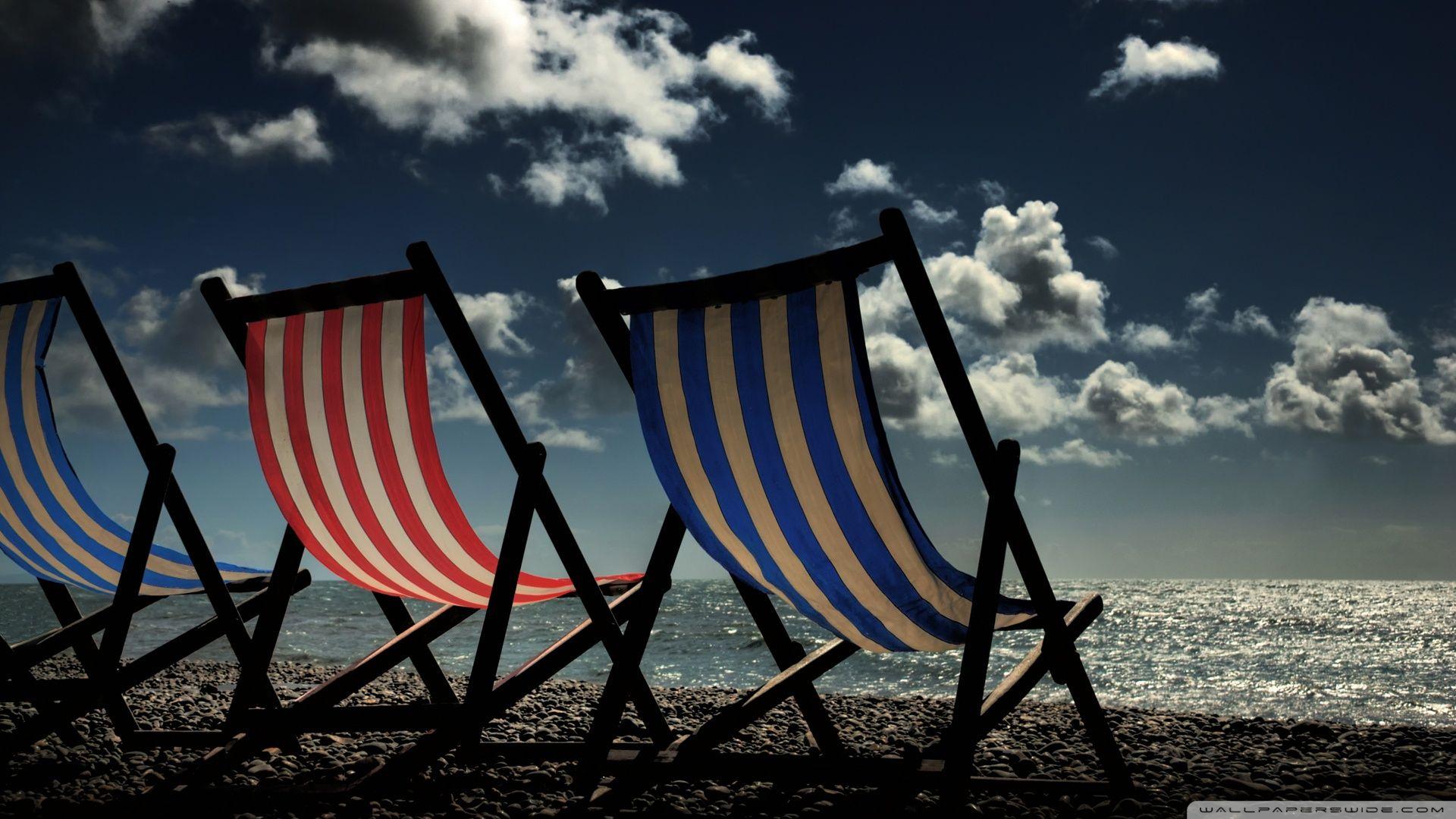 Beach Chairs On The Beach HD desktop wallpaper, Widescreen, High