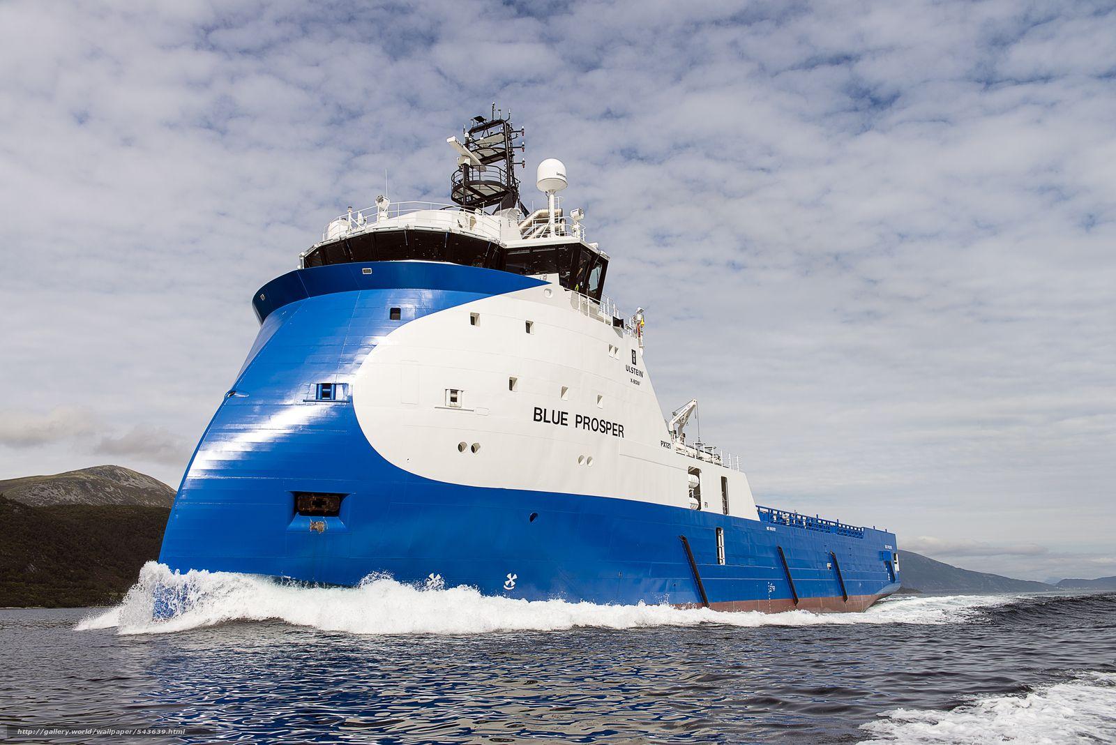 Download wallpaper Blue Prosper, replenishment ship, offshore Blue