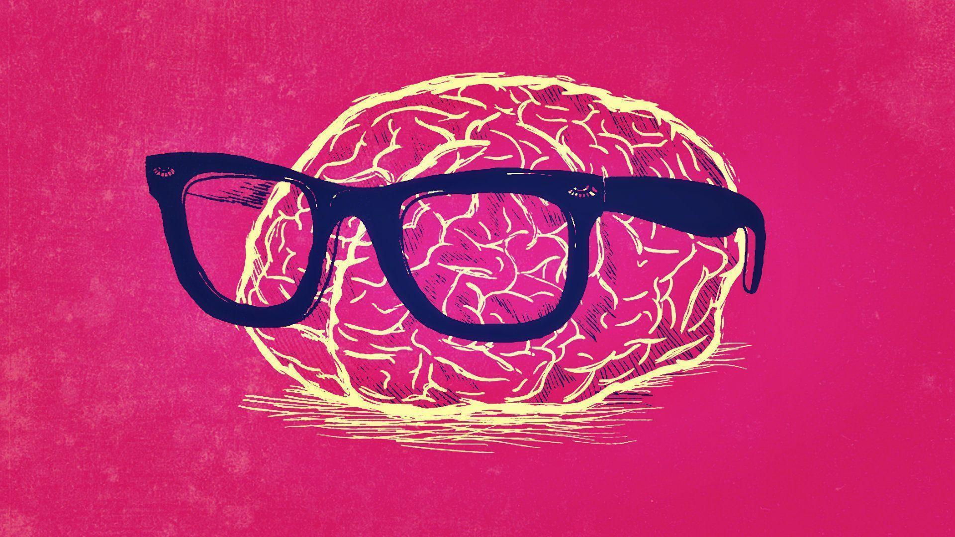 Nerd Brain (Red Color) Computer Wallpaper, Desktop Background
