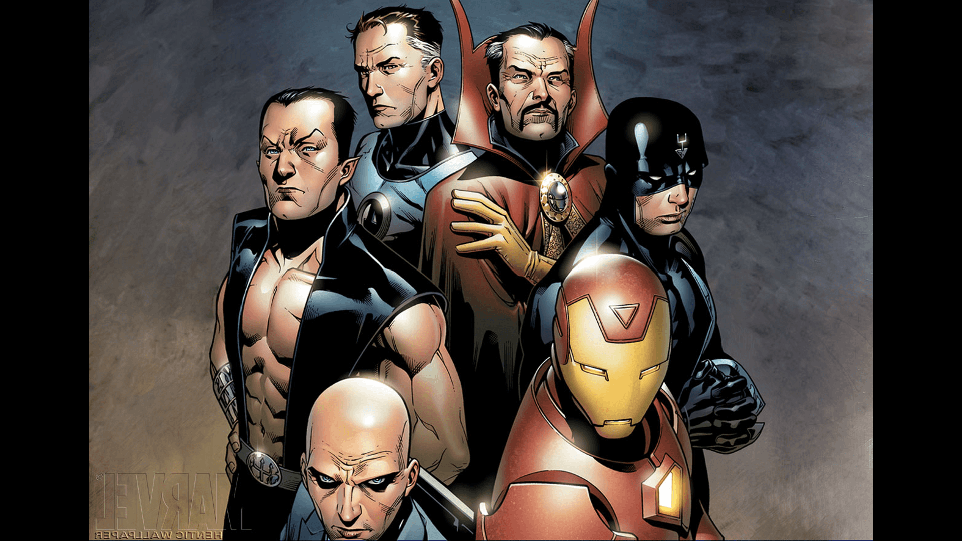 Illuminati, Iron Man, Charles Xavier, Mr. Fantastic, Doctor