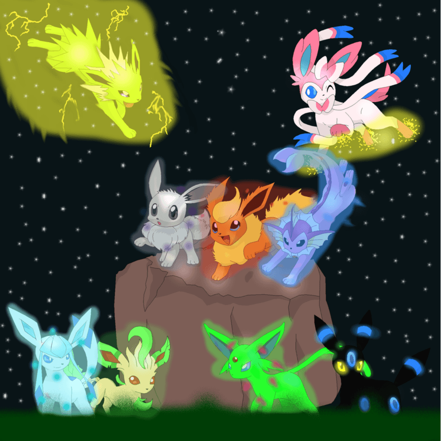 Shiny Eevee Evolutions Picture to