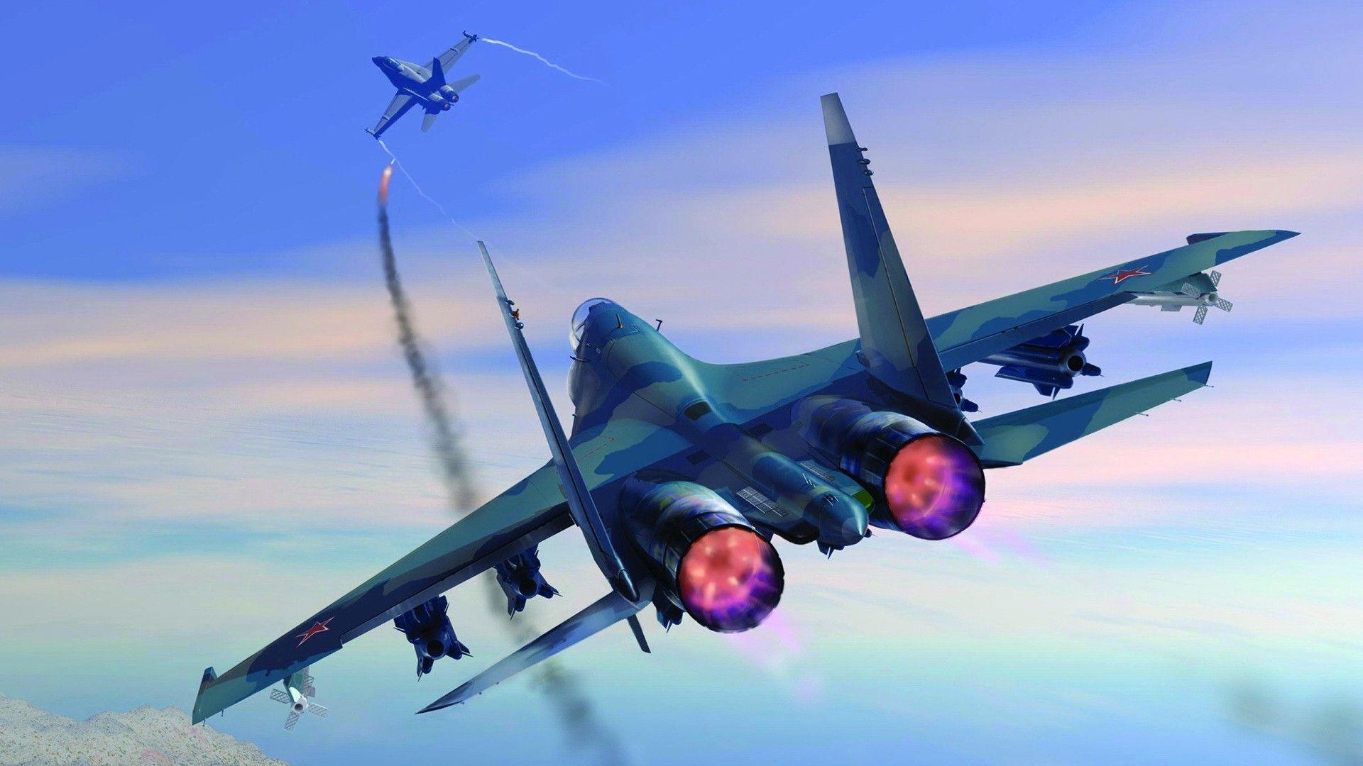 Jet military missile sky battle wallpaperx1080