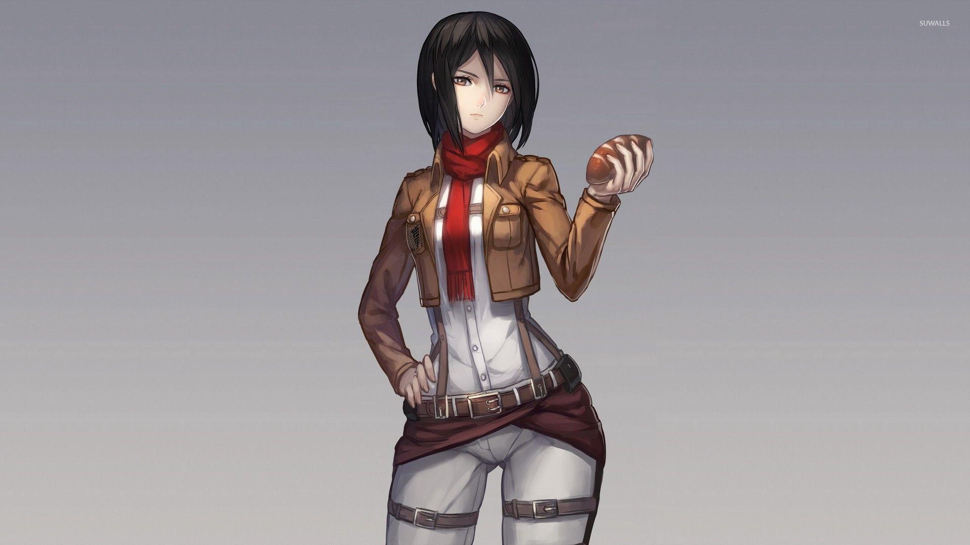 Mikasa Ackerman on Titan wallpaper wallpaper