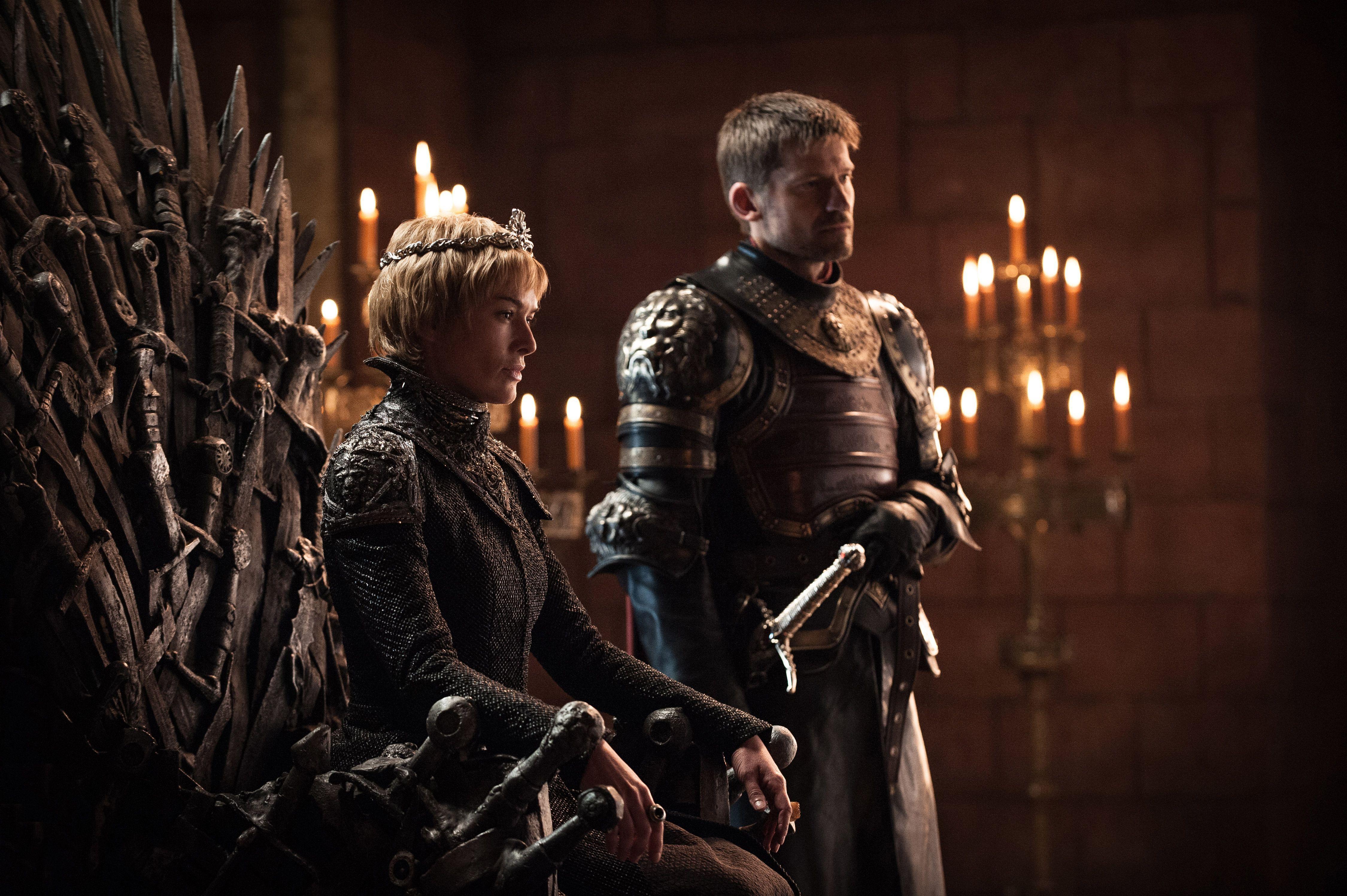 Lena Headey as Cersei Lannister and Nikolaj Coster Waldau as Jaime