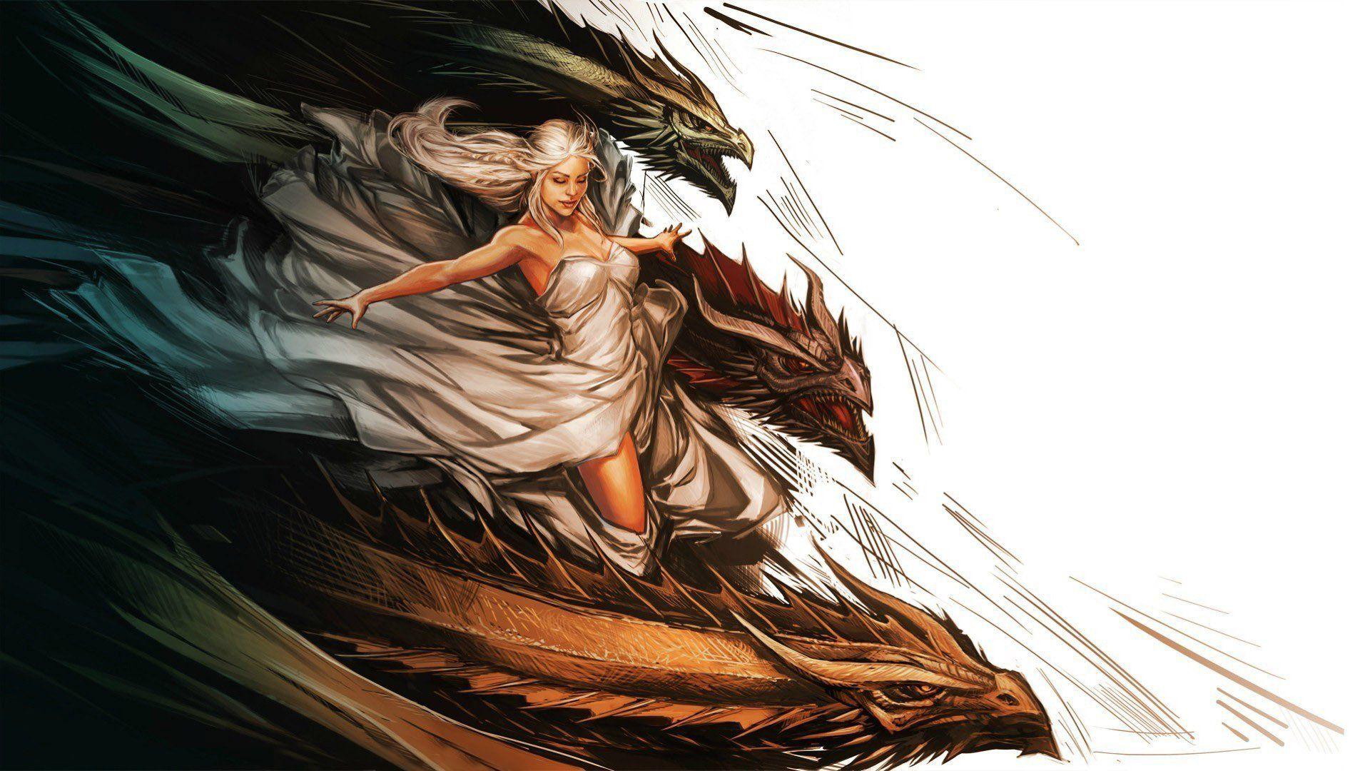 Daenerys Targaryen And Her Dragon Wallpaper