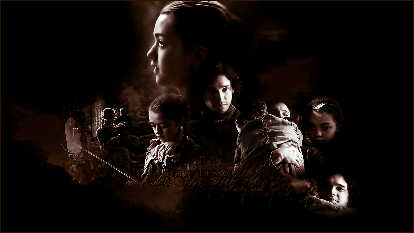 Jon Snow and Arya Stark image Stick e'm with the pointy end HD
