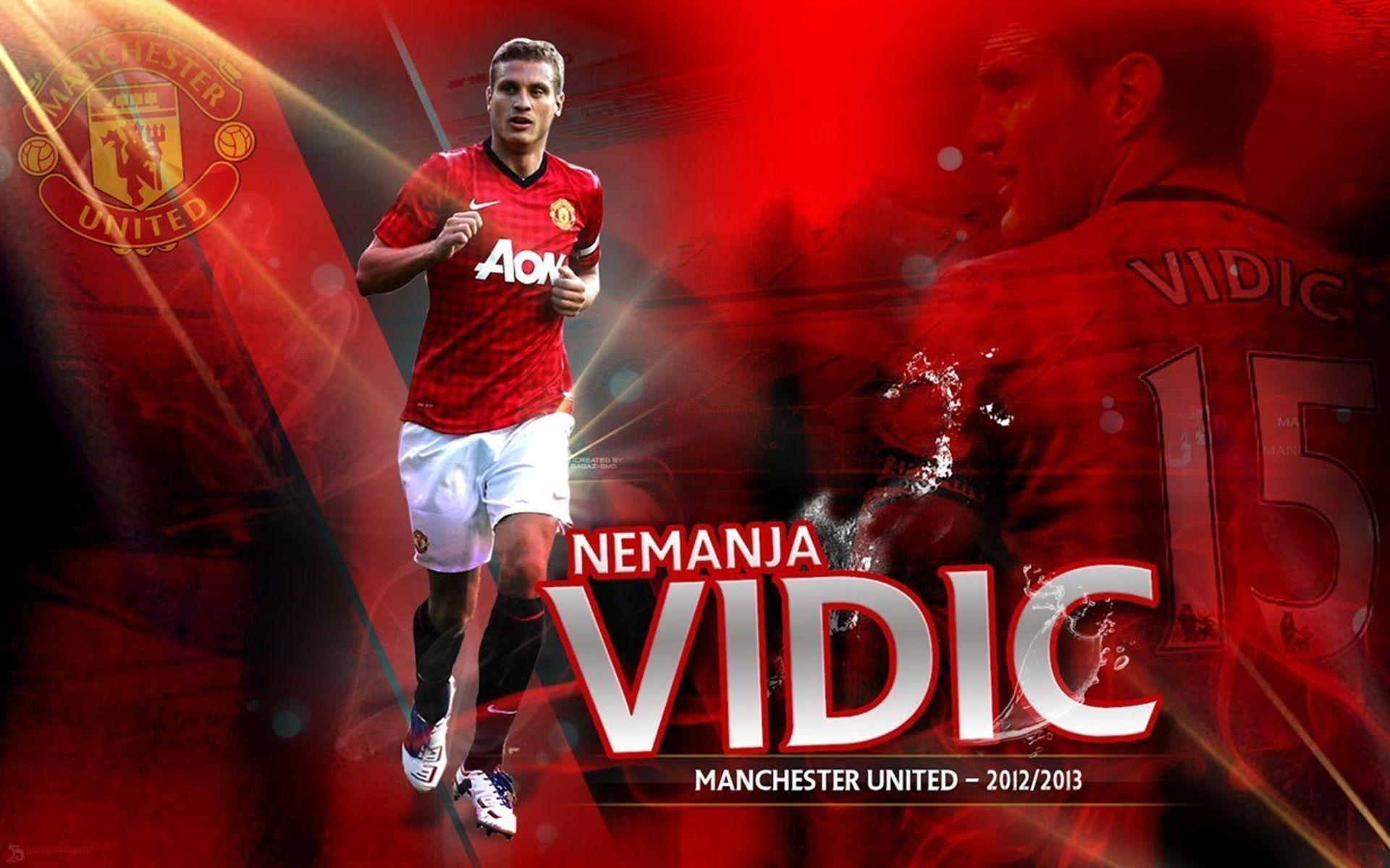 The best player of Manchester United Nemanja Vidic wallpaper