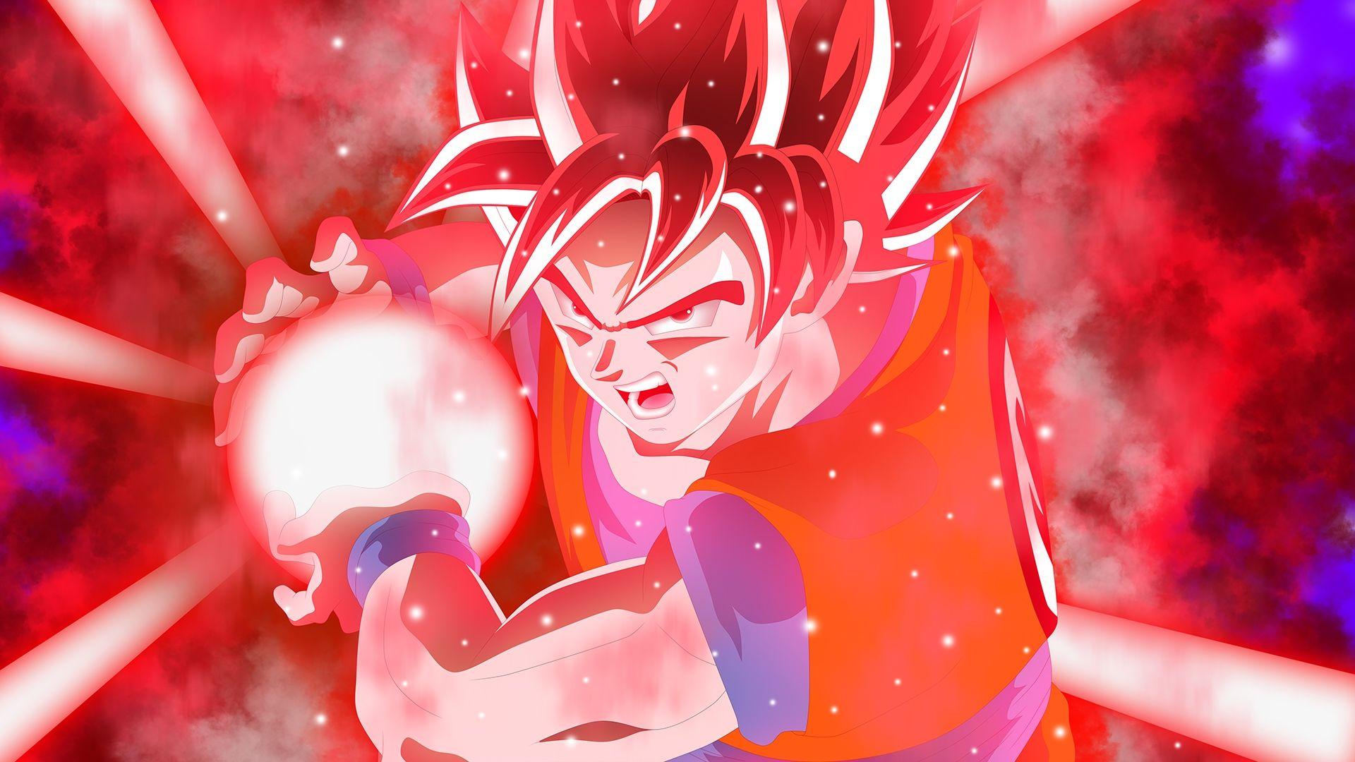Goku Kamehame Wave Super Saiyan God. Wallpaper