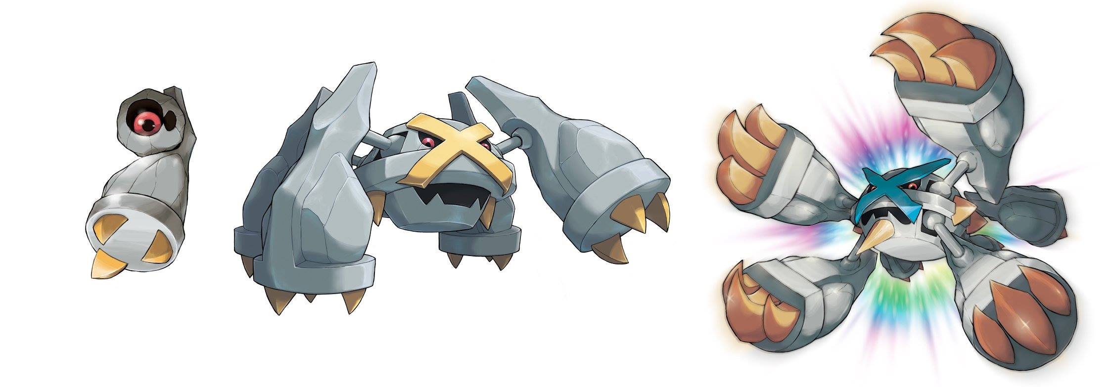 Shiny Beldum, Shiny Metagross and Shiny Mega Metagross. Pokémon