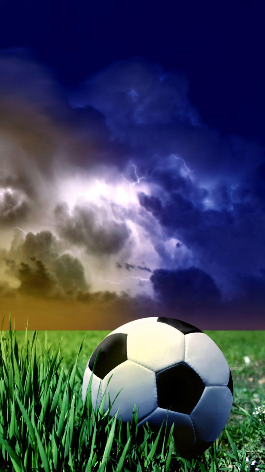 Storm Clouds Sky Grass Land Football Sport #iPhone #plus