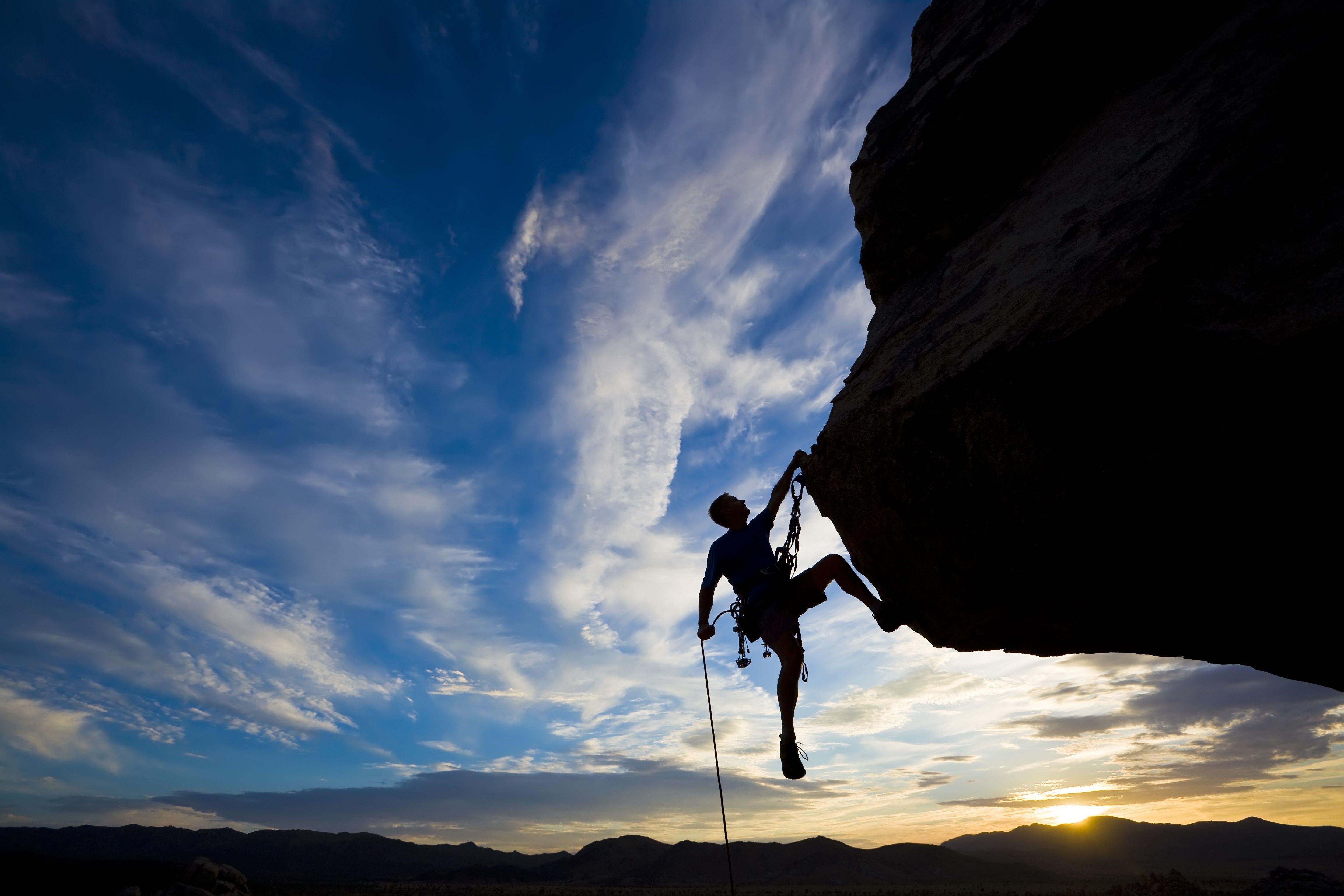 Climbing Extreme Sports Men Rock Rocks Sky Sunset Wallpaper