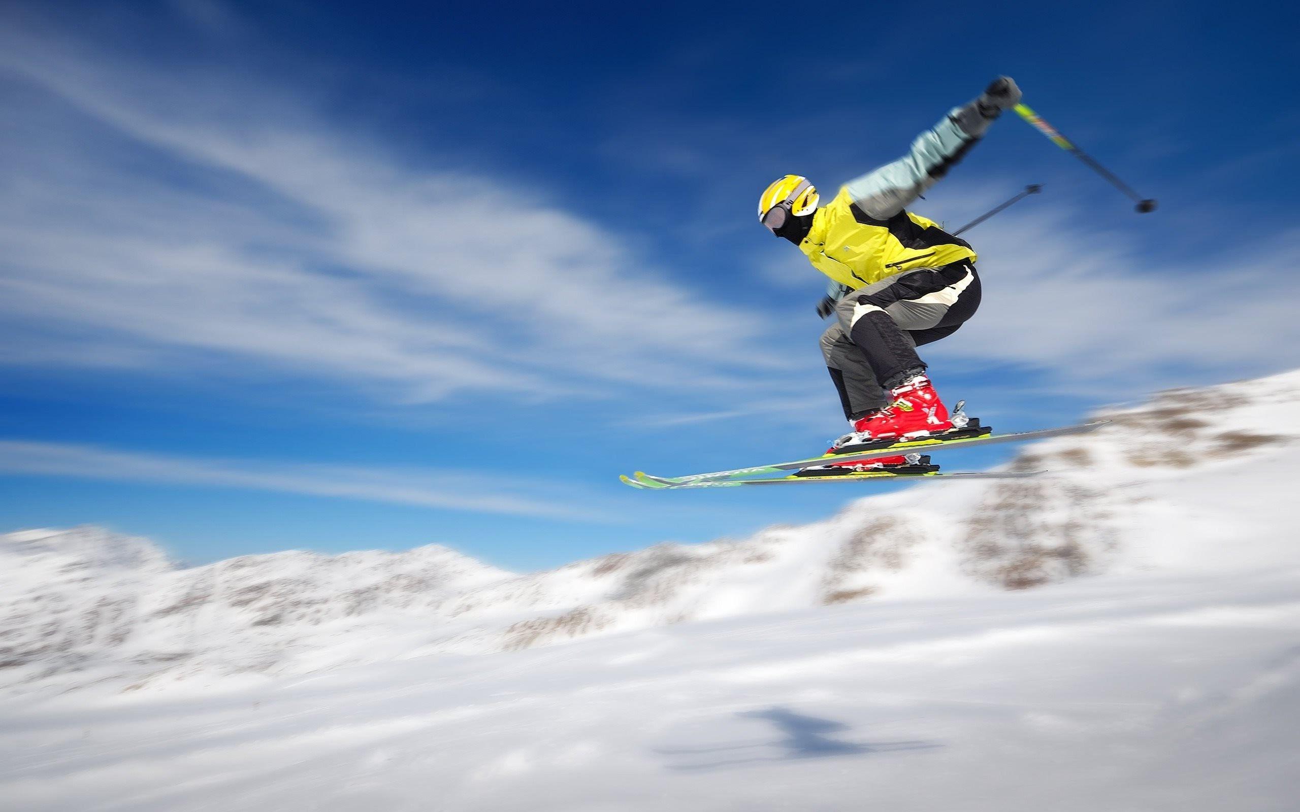 sky, Sport, Flying, Snow, Winter, Jumping Wallpaper HD / Desktop