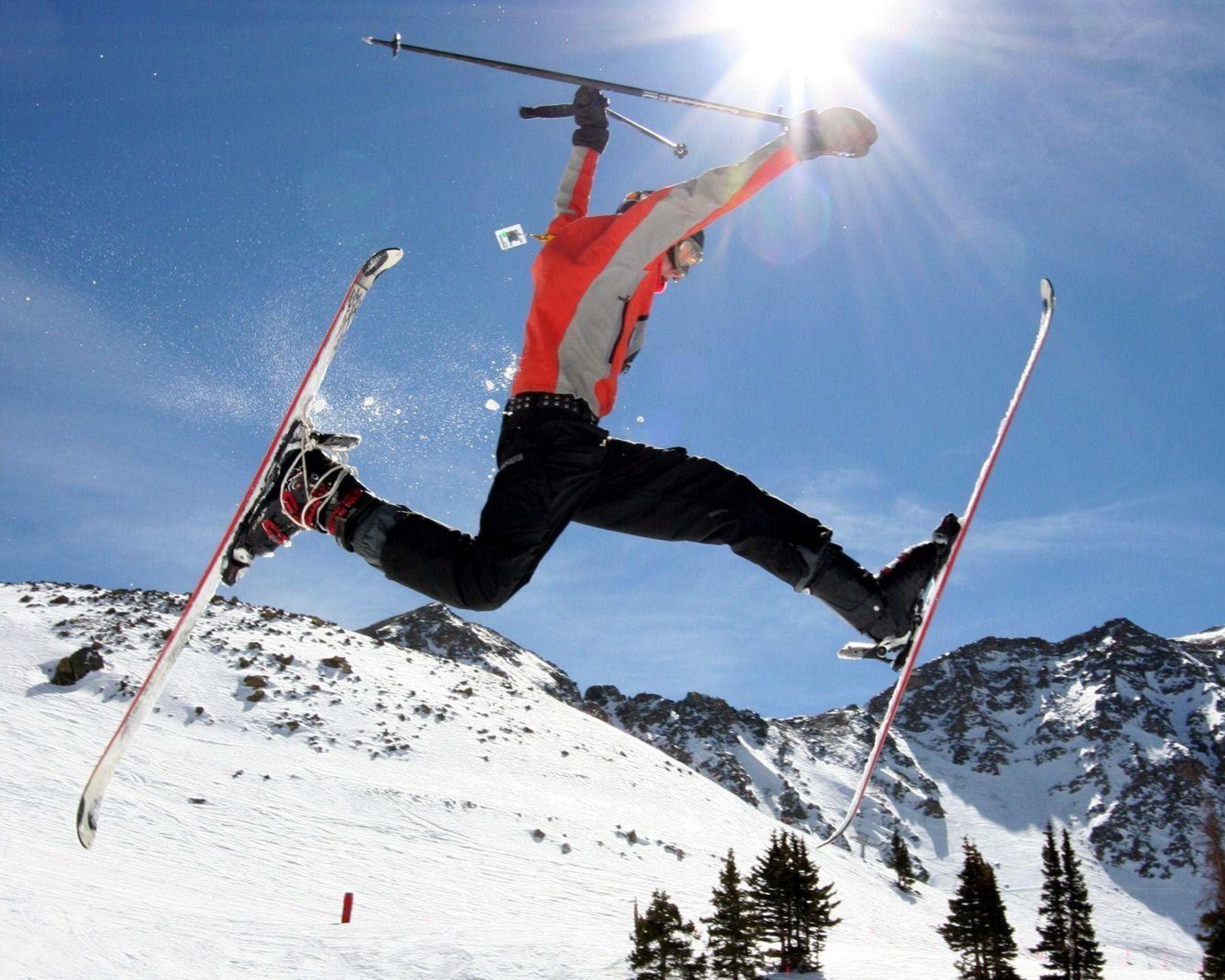 Mountain Snow Winter Sky Sports Sun Skier Ski HD Wallpaper