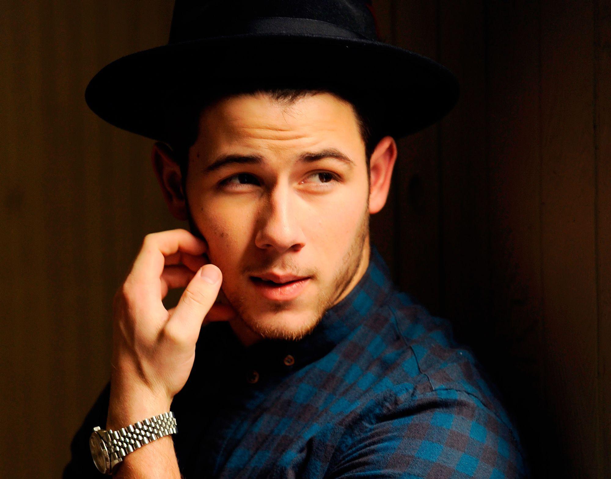 Nick Jonas, American singer, boy, handsome, watch, hat, style