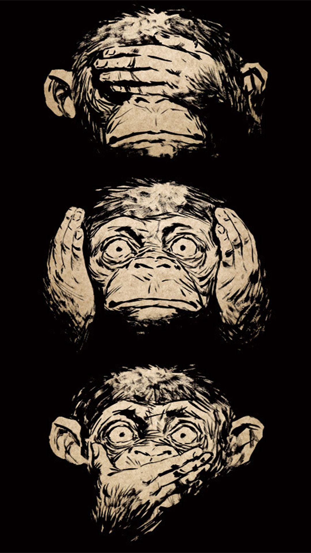 Three Wise Monkeys Wisdom Android Wallpaper free download