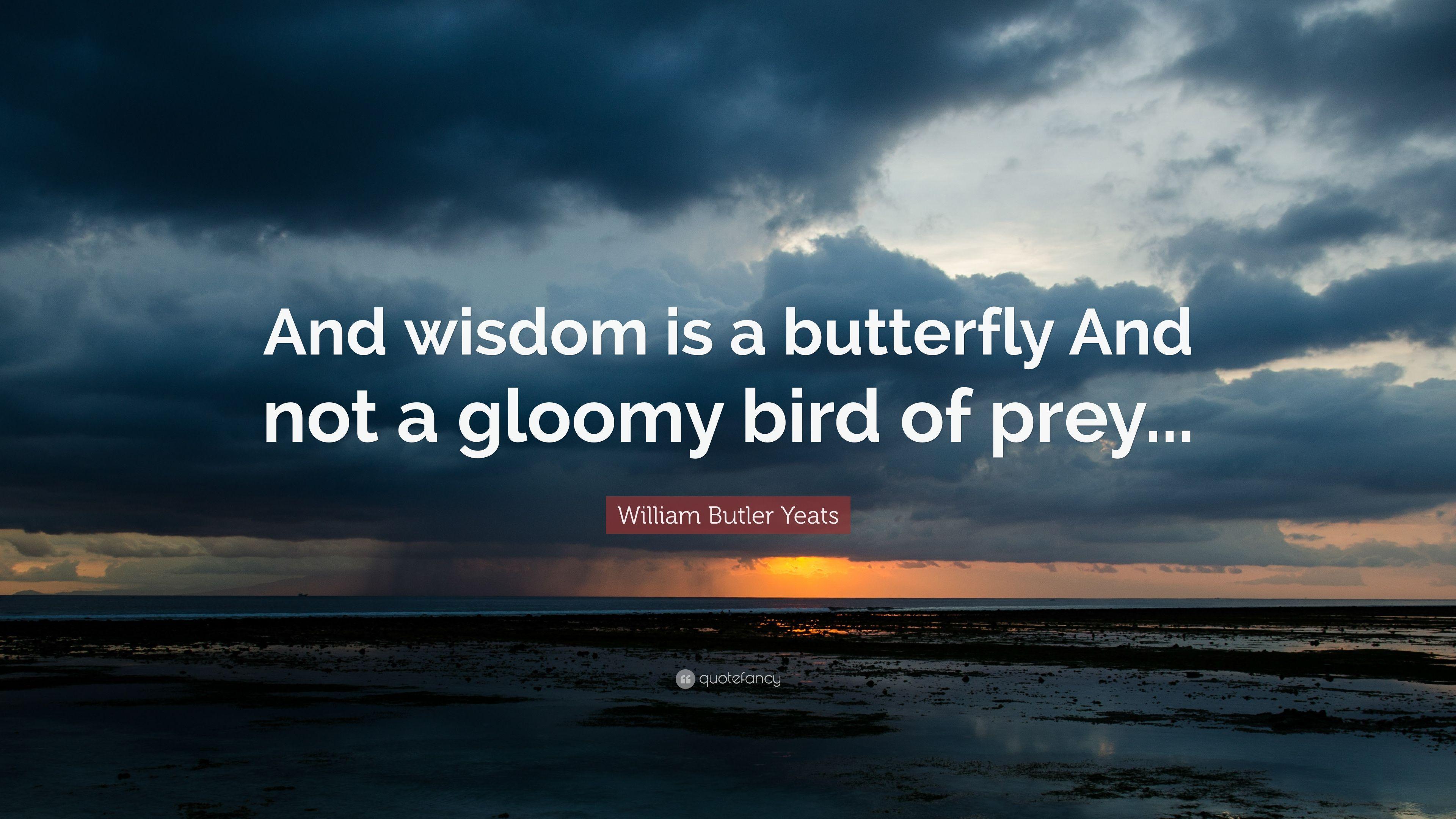 William Butler Yeats Quote: “And wisdom is a butterfly And not a
