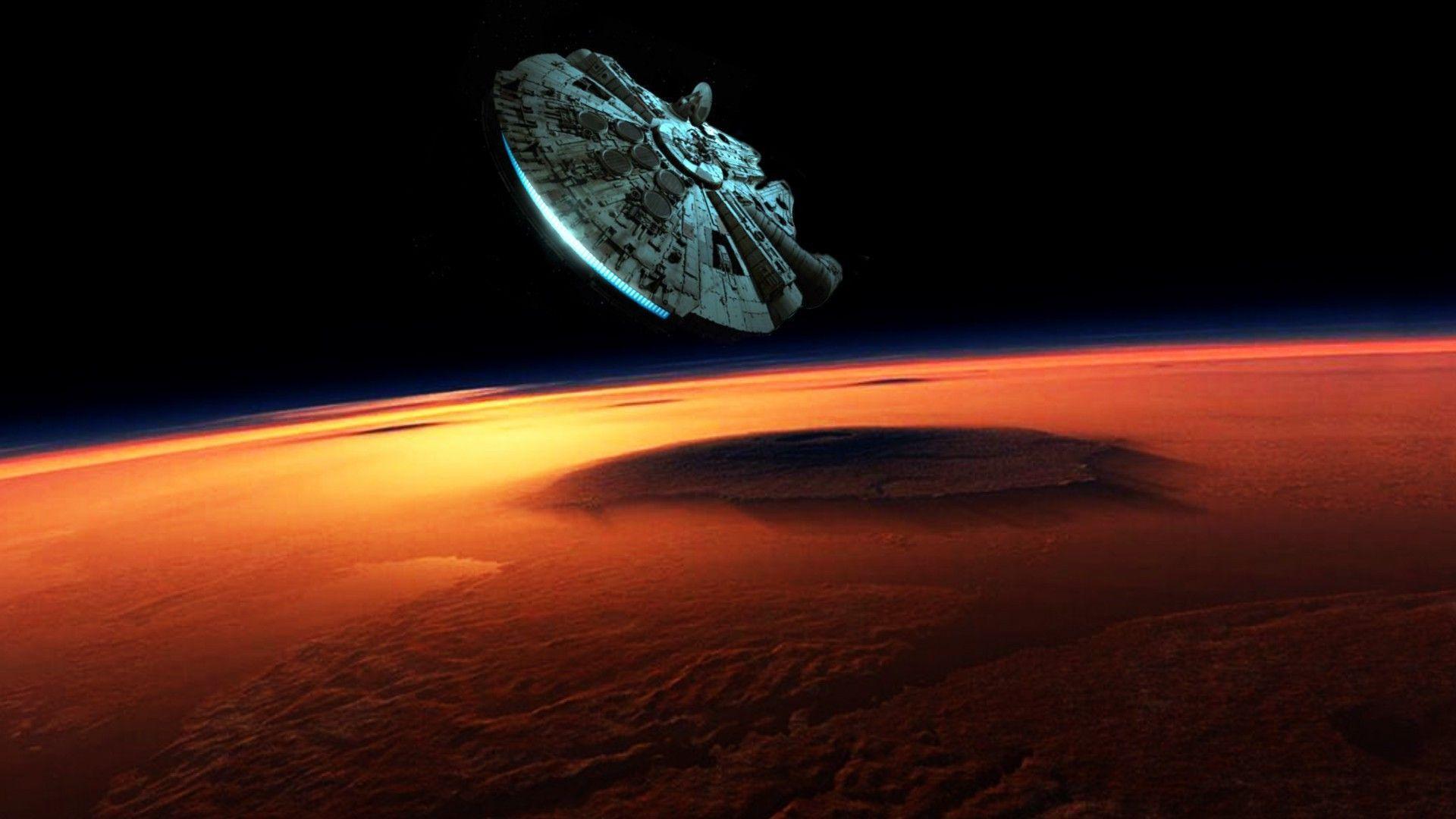 Star Wars, Planet, Space, Millennium Falcon Wallpaper HD