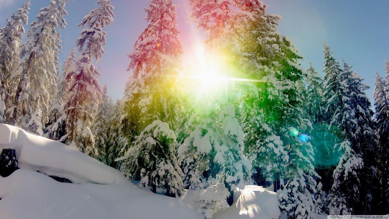 Snow Rainbow Circle HD desktop wallpaper, Widescreen, High
