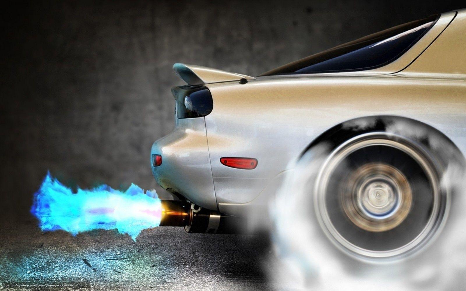 Download wallpaper Mazda, fire, Fast and the Furious, smoke free