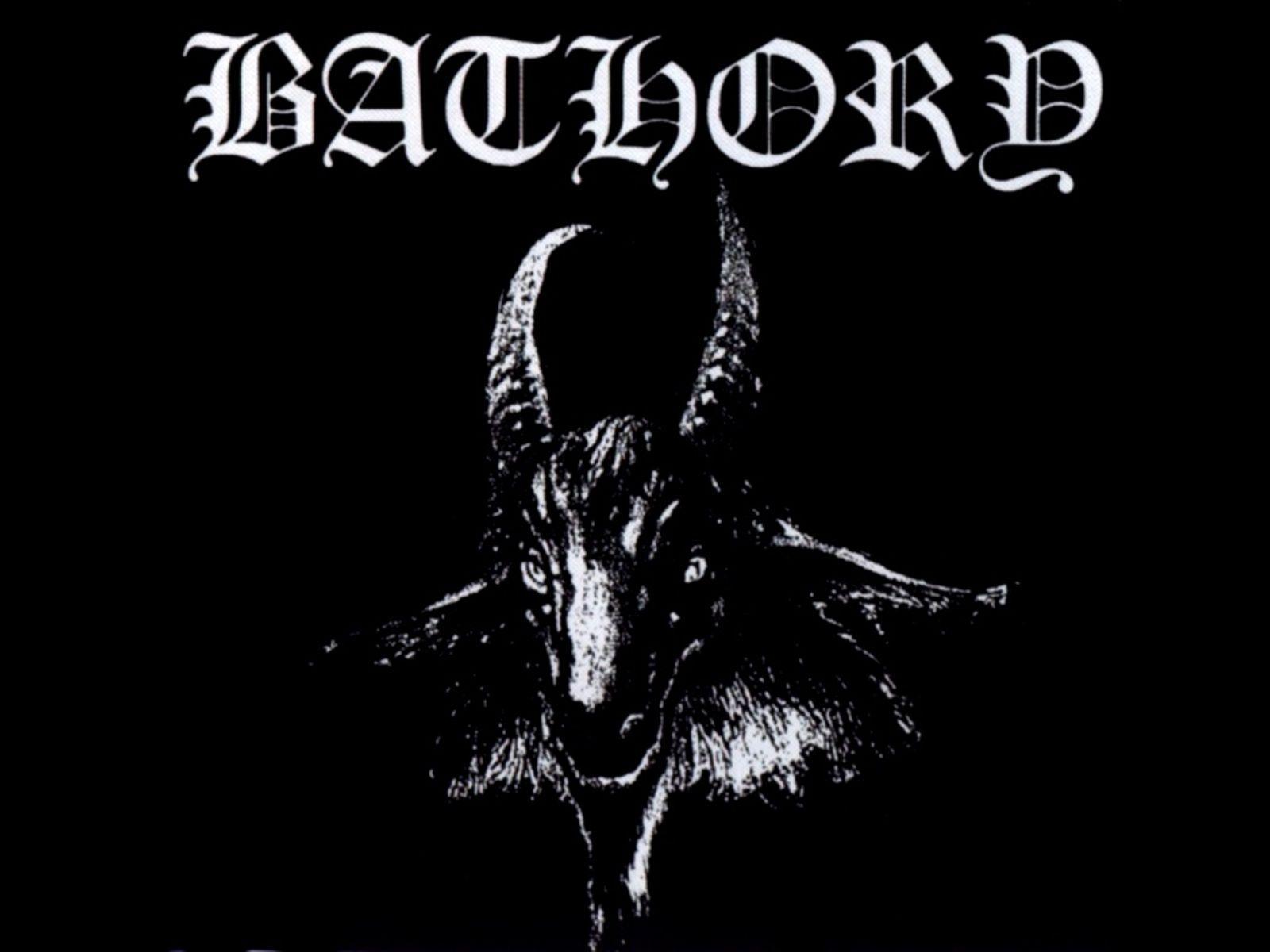 Bathory Logo Goat Black Metal (with text)