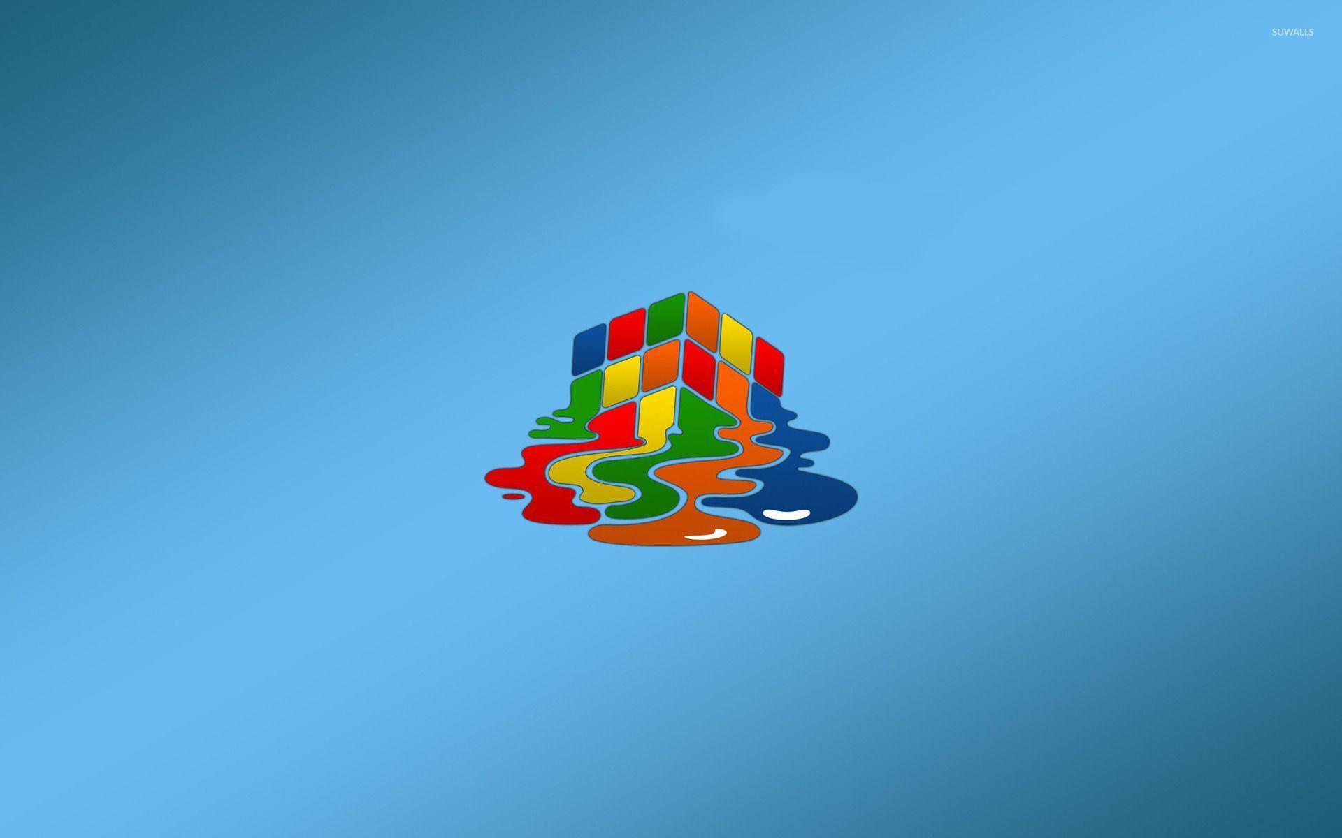 Melting Rubik's cube wallpaper wallpaper
