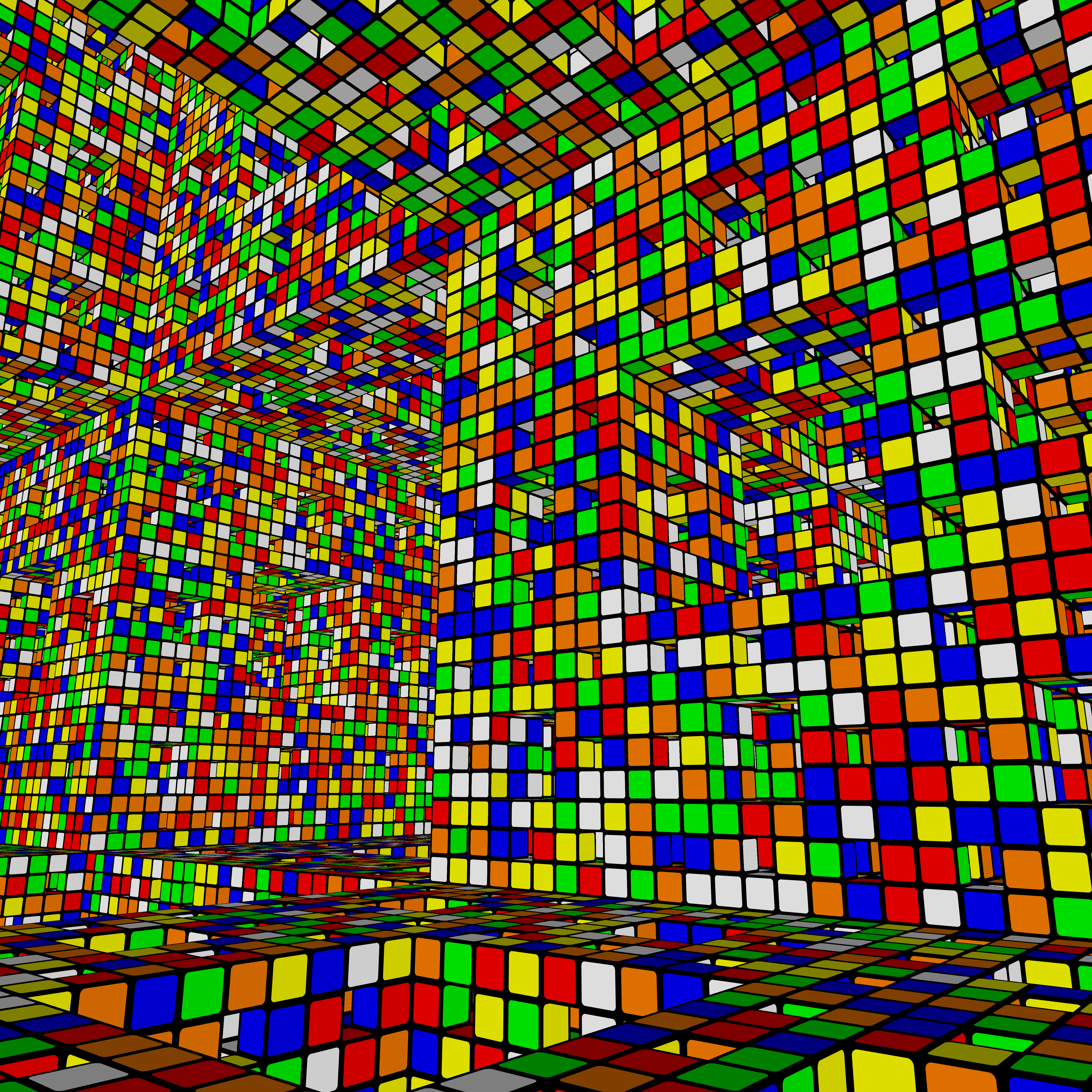 Rubik's Cube fractal widescreen wallpaper. JGM